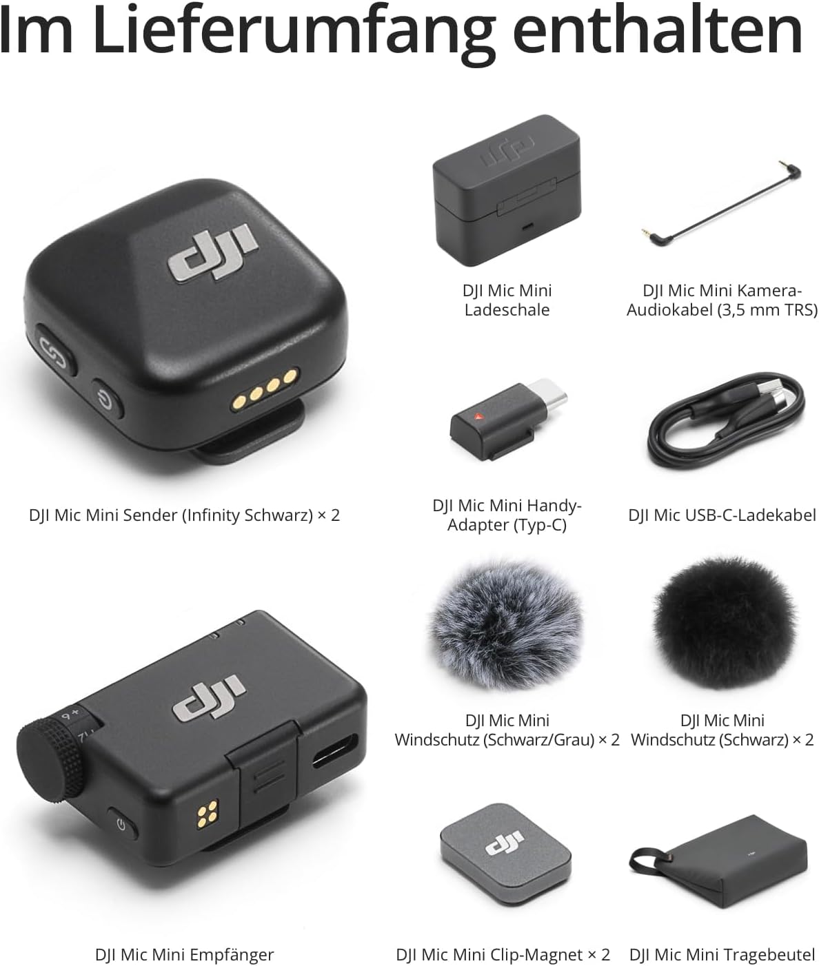 Thumbnail 6 de DJI Mic Mini (2 Sender + 1 Empfänger + Ladeschale): Ultraleichtes Komplettset für klare Audioaufnahmen
