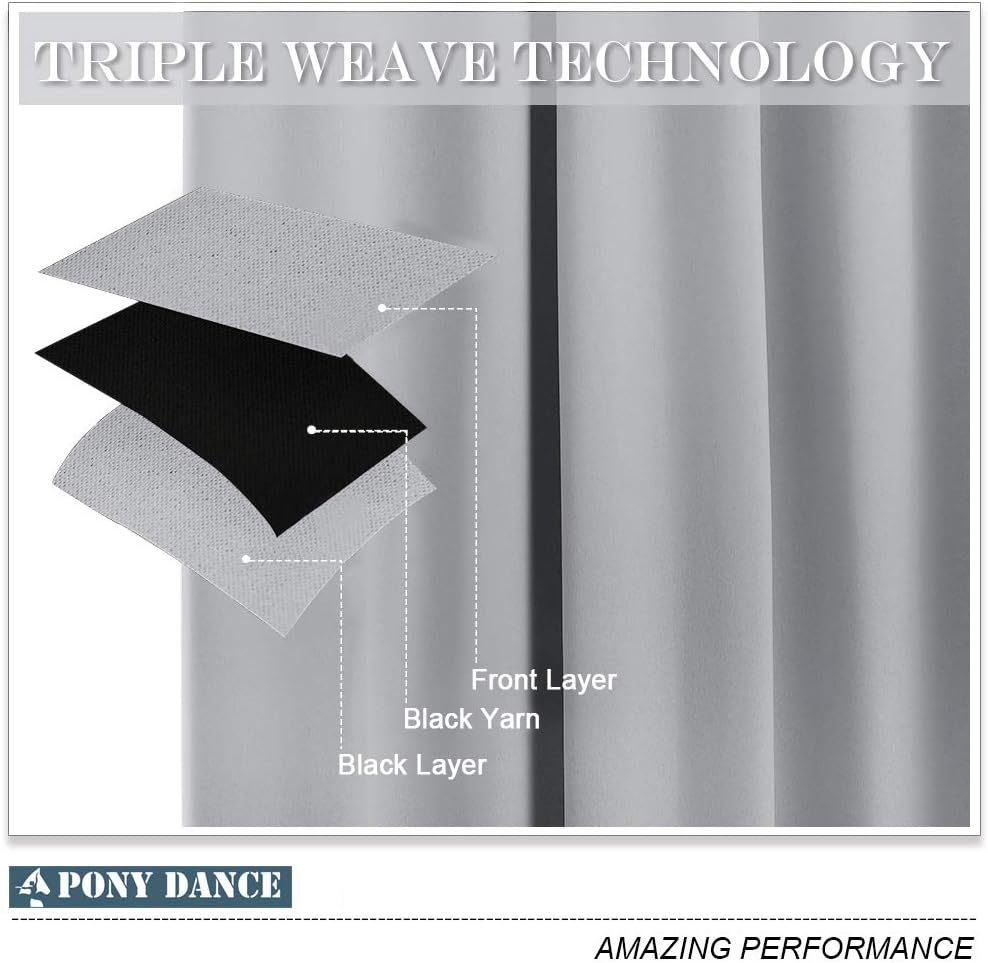 Thumbnail 4 de PONY DANCE Blackout Thermal Curtains W90 x L84