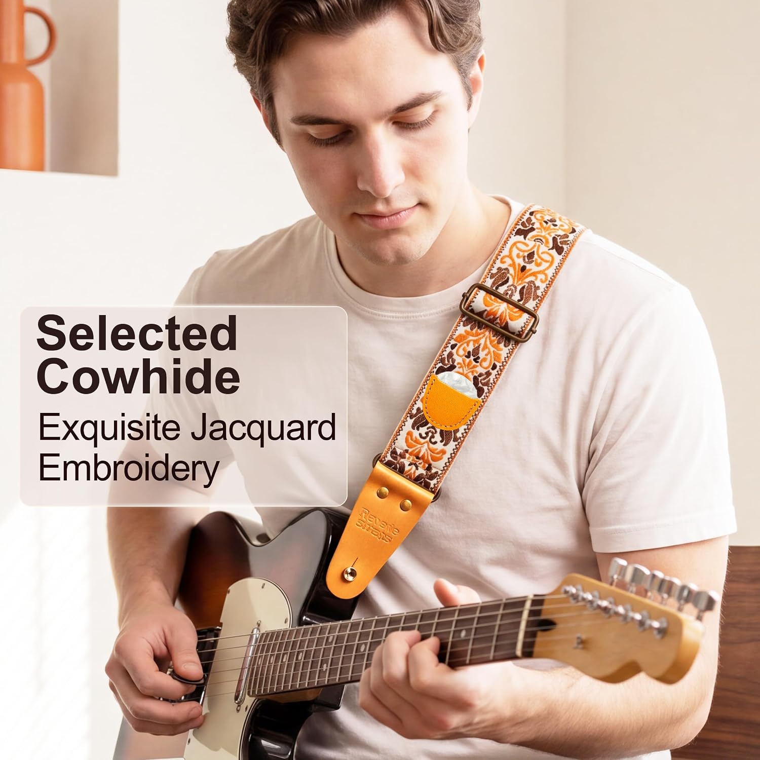 Detalle 2 de Guitar Strap, 63-Inch Adjustable Jacquard