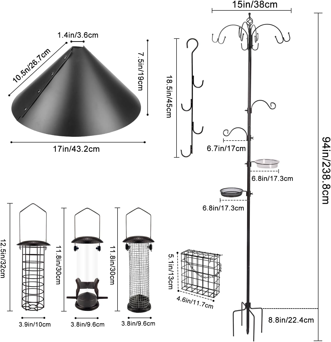 Detalle 1 de MIXXIDEA bird feeder station kit 88.6 in