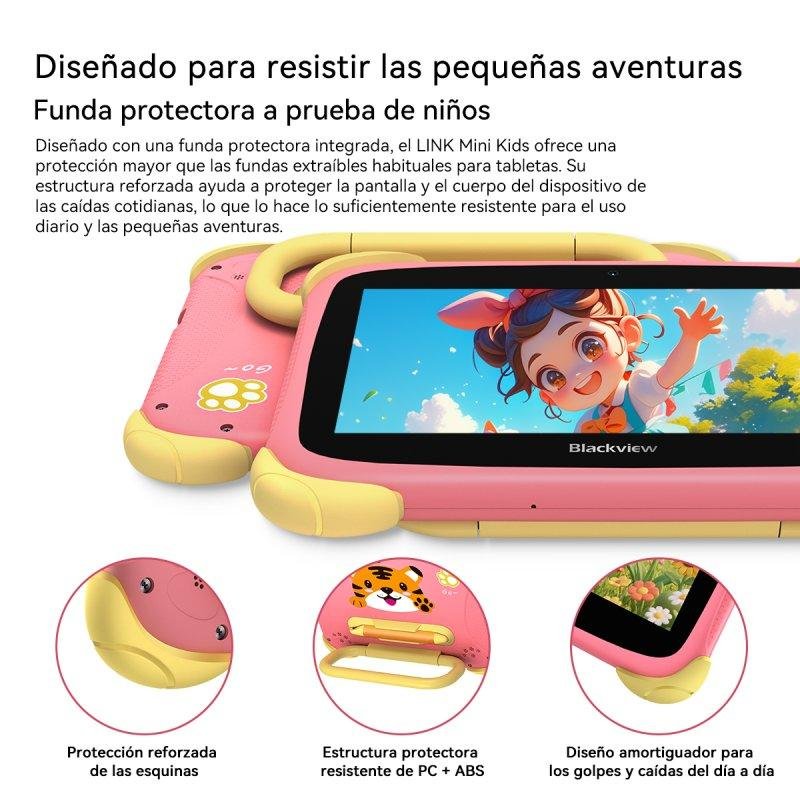Detalle de Blackview Link Mini Kids 7": tablet infantil segura con control parental y stylus
