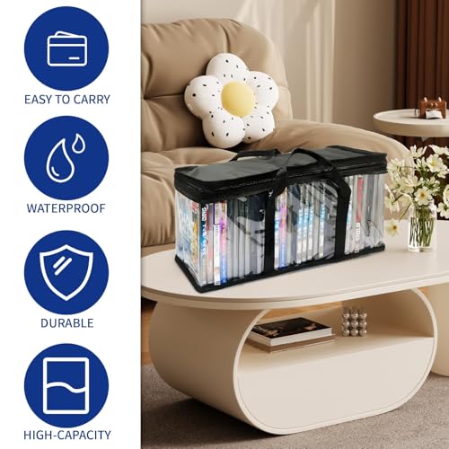 Thumbnail 2 de DYUEE 6Pack Transparent DVD Storage Bags – Clear PVC Media Organizer for 240 Discs