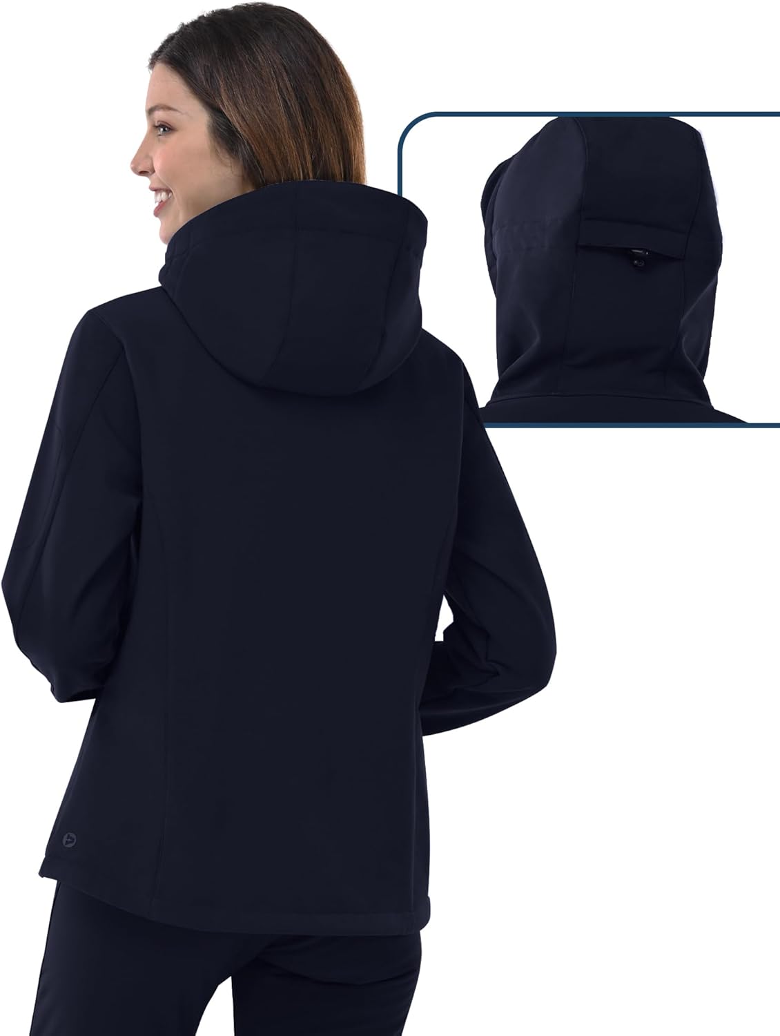 Detalle de Outdoor Ventures Damen Softshelljacke – Wasserdichte, atmungsaktive Übergangsjacke mit Kapuze