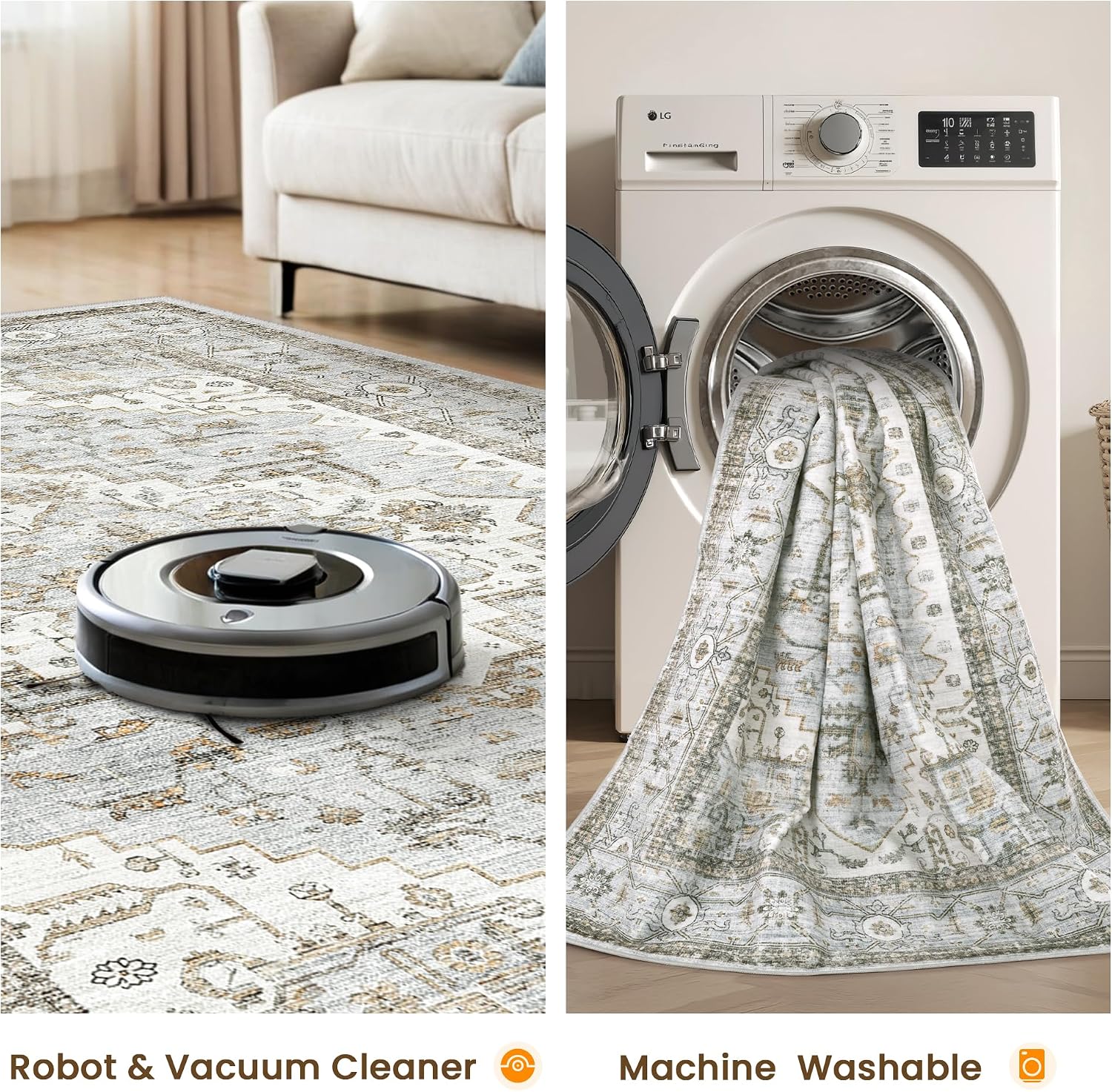 Detalle 1 de Befbee Washable Area Rug 5x7
