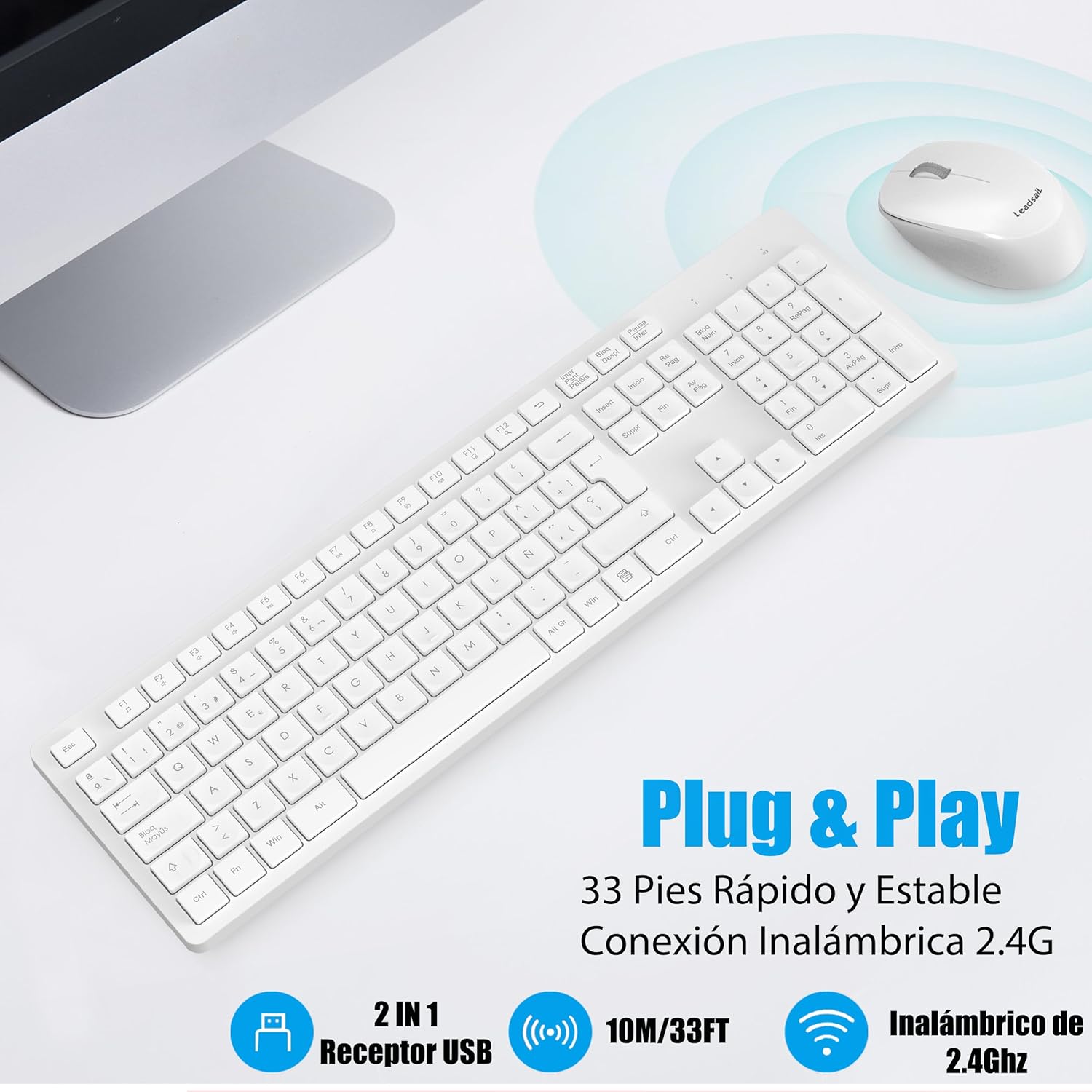 Thumbnail 1 de LeadsaiL K786 teclado y ratón inalámbricos