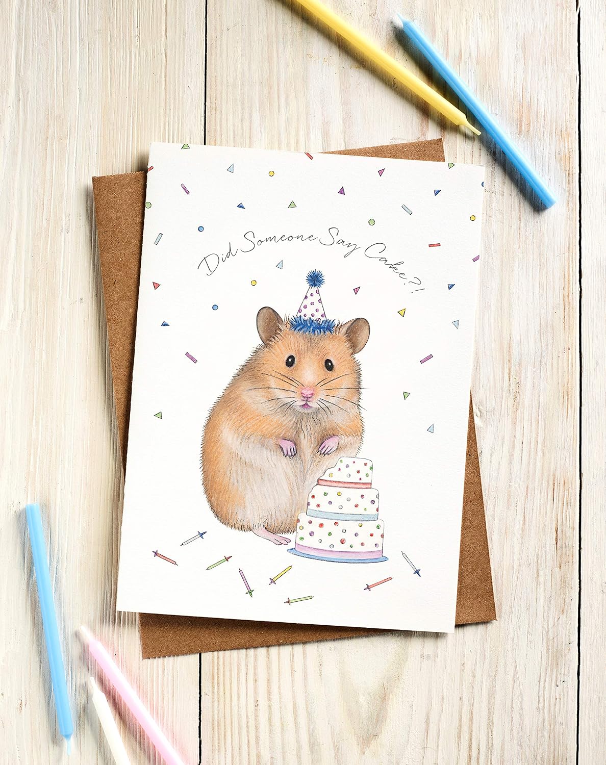 Thumbnail 1 de Lottie Murphy Hamster & Cake Birthday Card – Did Someone Say Cake?!
