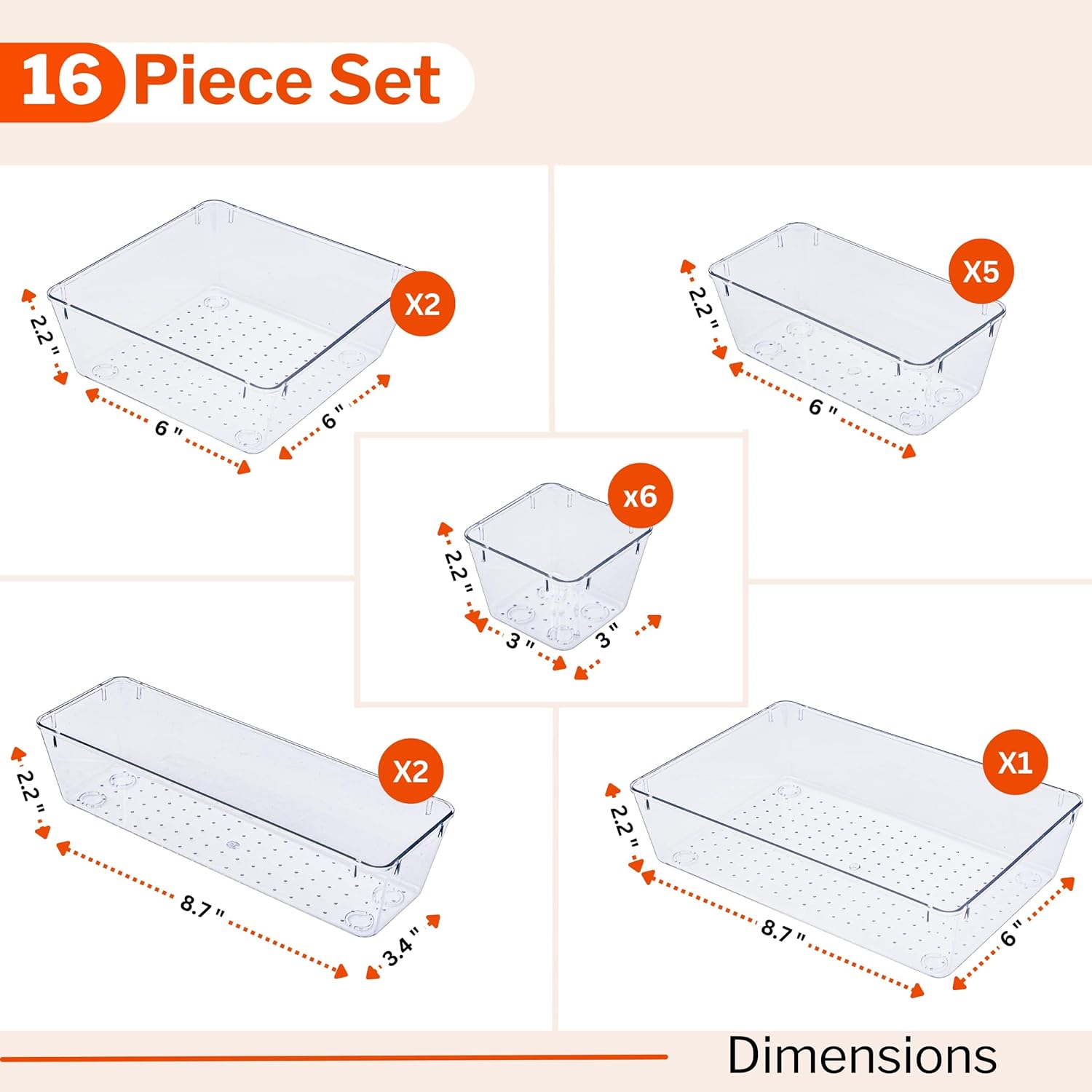 Detalle 2 de Stackzy Drawer Organiser Set 16pc
