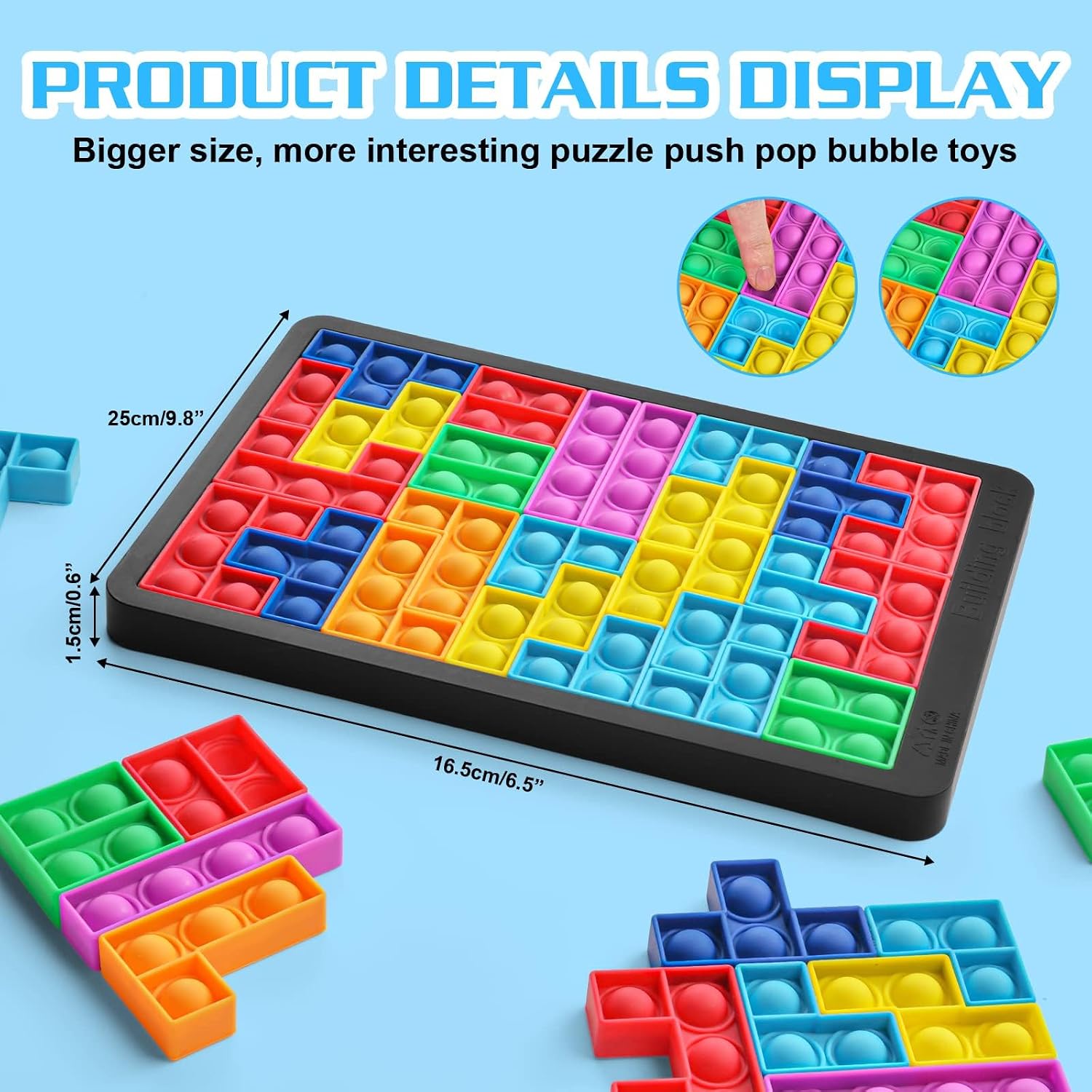 Detalle 2 de Ainiv Fidget Sensory Pop Bubble Regenbogen IQ Puzzle