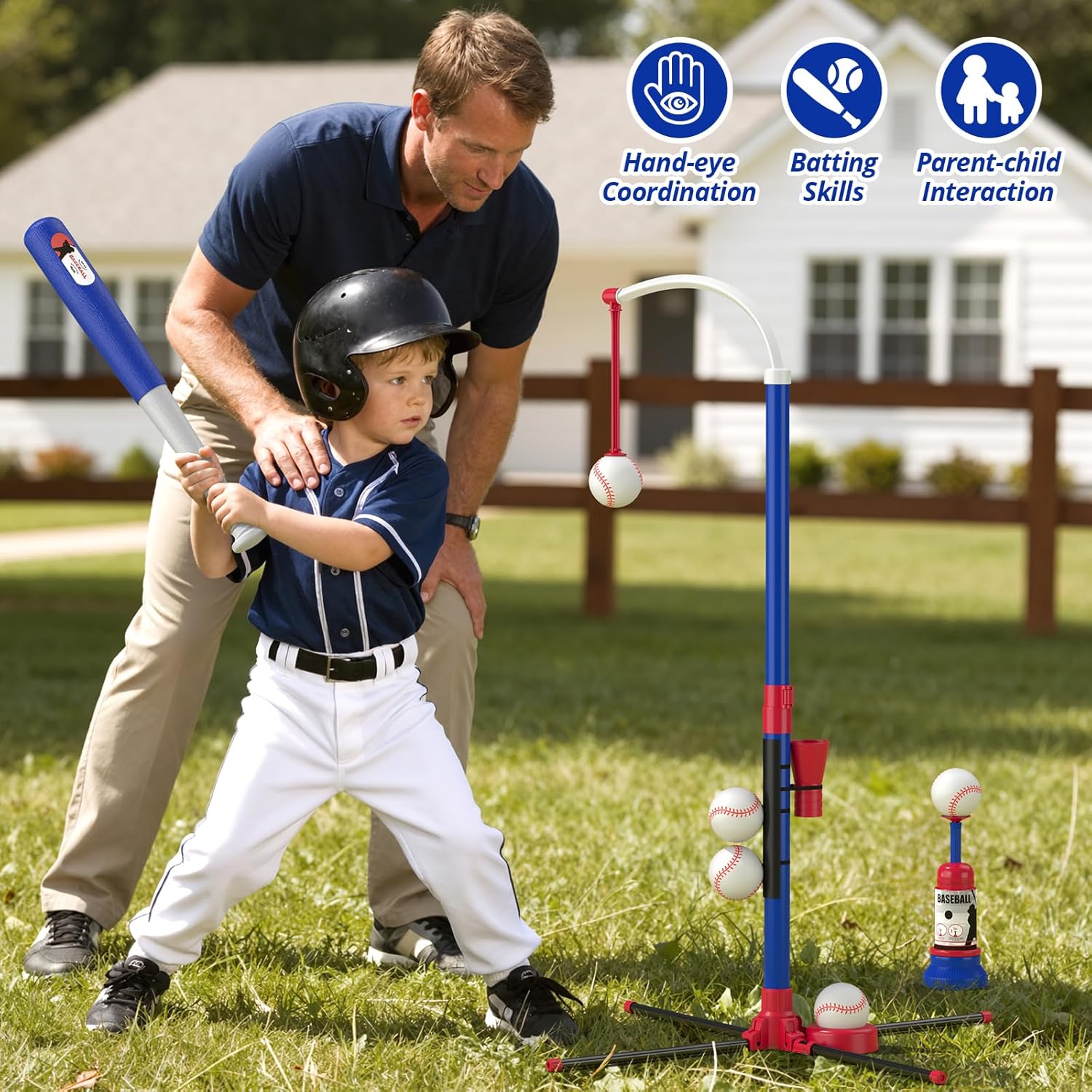 Detalle de HYES 3-in-1 Kids Baseball Set ages 3–5 ⚾