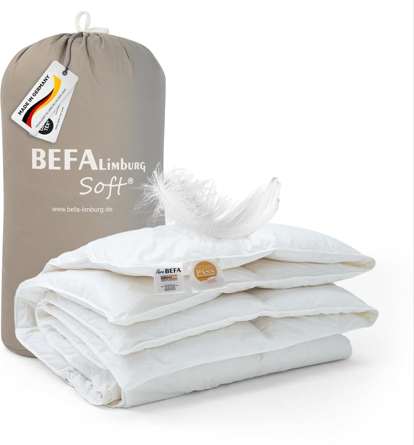 BEFA SOFT couette en plumes 90% + duvet 10% toute l’année 155x220 cm