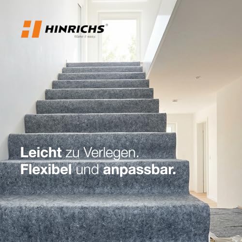 Detalle de Hinrichs Malervlies 50 m × 1 m, 180 g/m² – rutschhemmendes Abdeckvlies für Boden, Treppen und Möbel