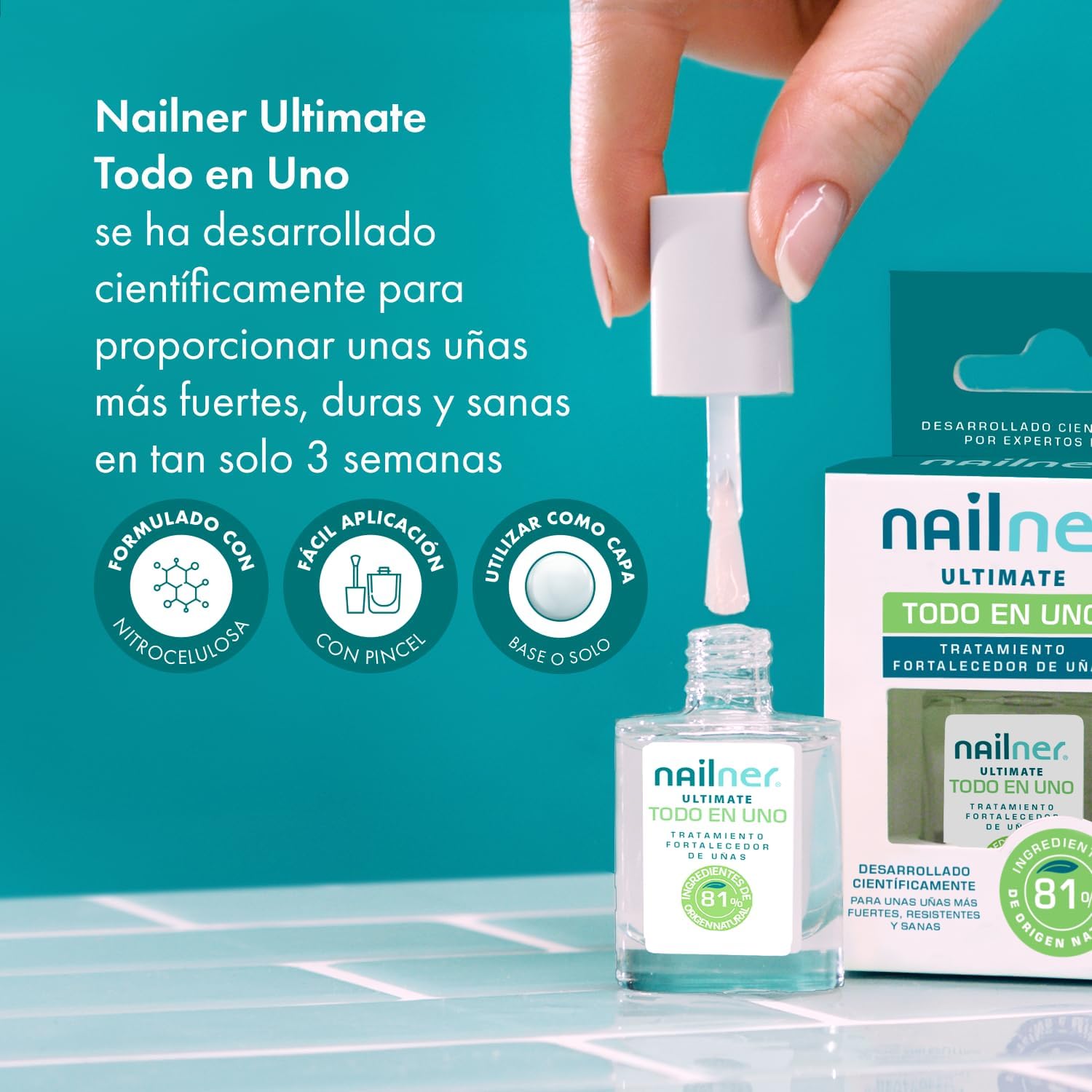 Detalle 2 de Nailner Ultimate 10ml - Tratamiento y Esmalte Fortalecedor 💅