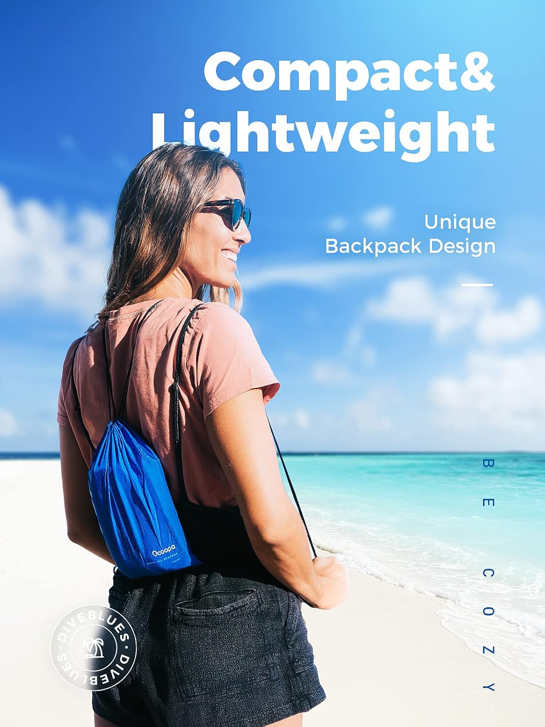 Thumbnail 5 de OCOOPA Couverture de plage 210 x 200 cm imperméable anti-sable, pique-nique & camping