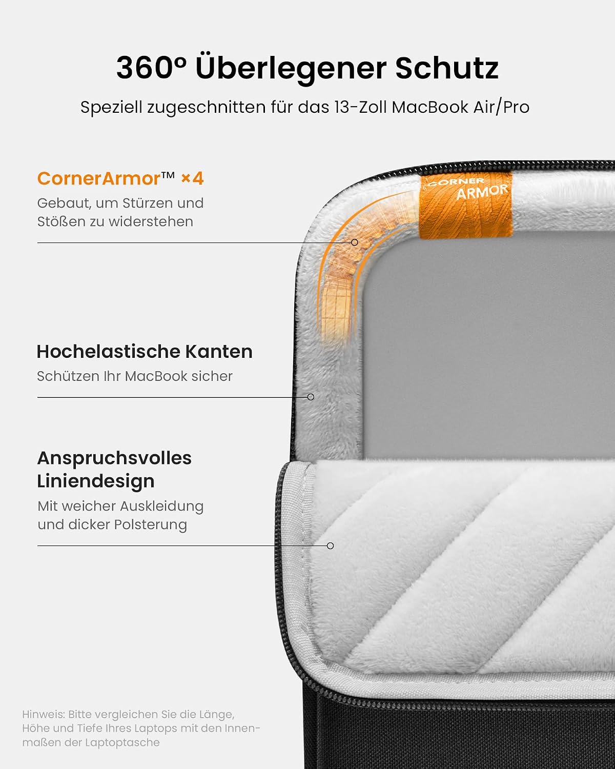 Detalle 2 de tomtoc 360° Tasche 13 Zoll 30,5×21,5 cm