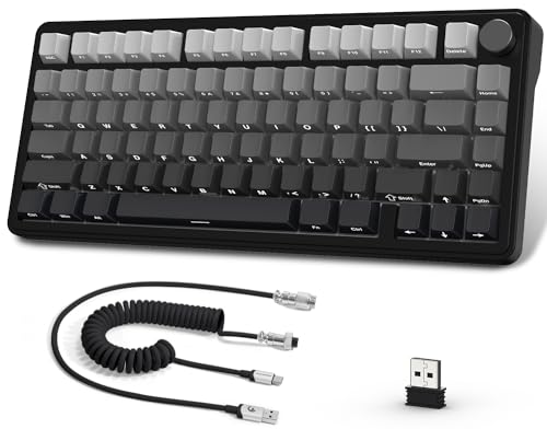 Detalle de AJAZZ x Attack Shark X85: teclado mecánico 75% con perilla, conexión triple y hot-swap