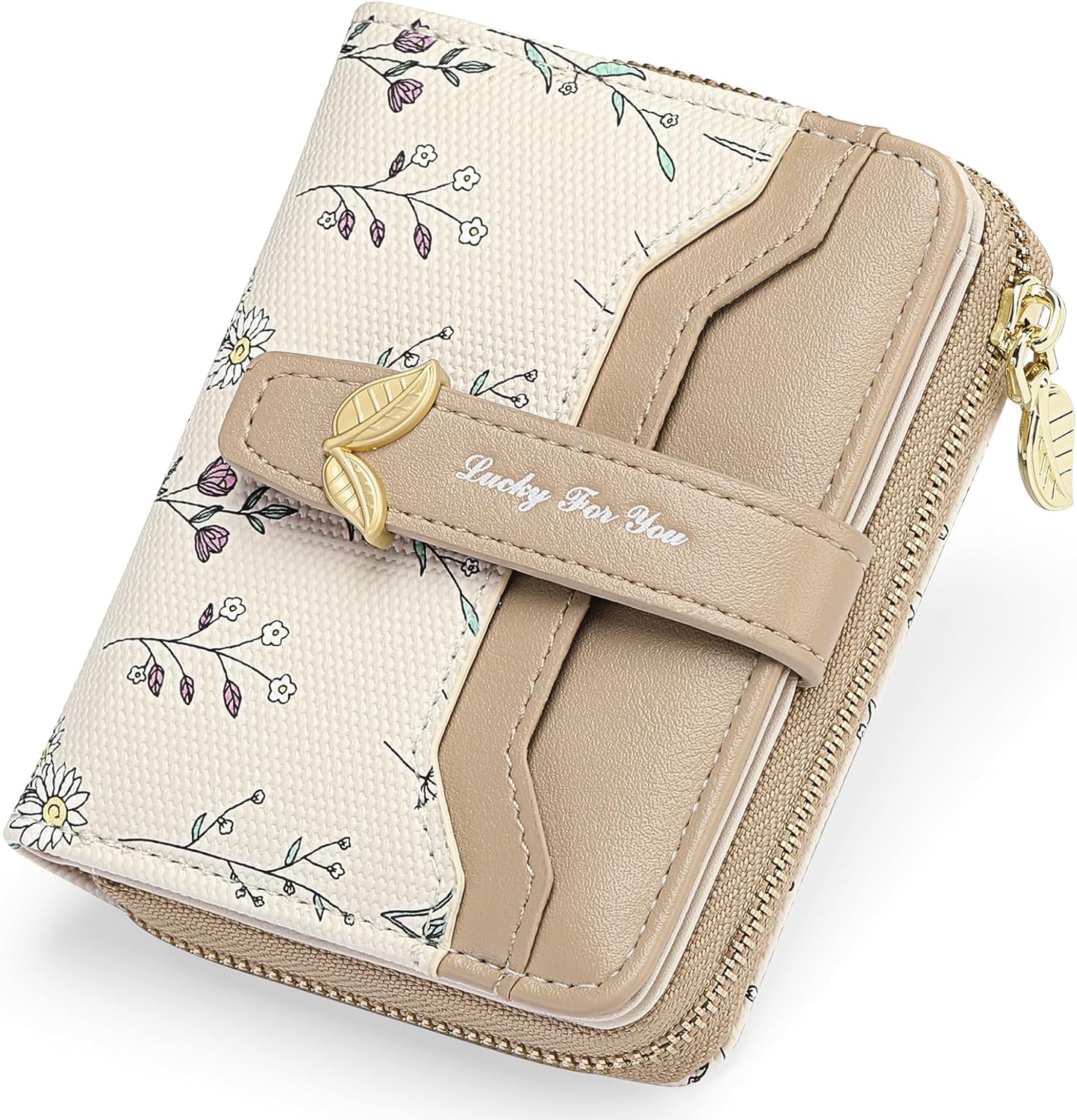 Detalle de GAEKEAO Purses for Women: Small Leather Bifold with RFID Blocking, Zipper Pocket and ID Window