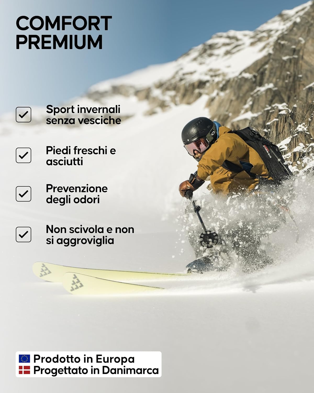 Thumbnail 2 de Danish Endurance Calze da sci in lana merino termiche traspiranti per Uomo, Donna e Bambino