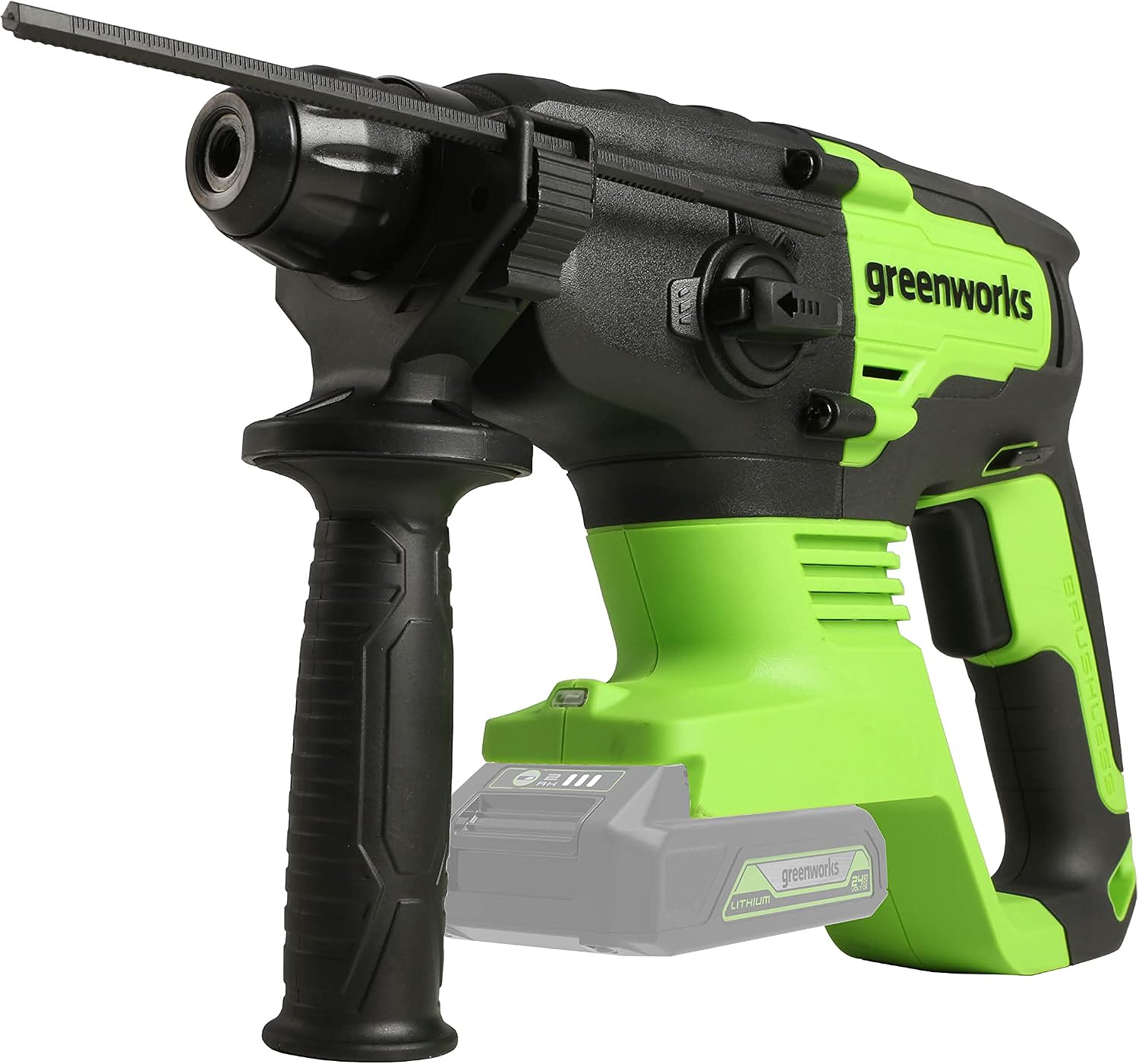 Detalle de Greenworks GD24SDS2 24V trapano a percussione SDS 🔨