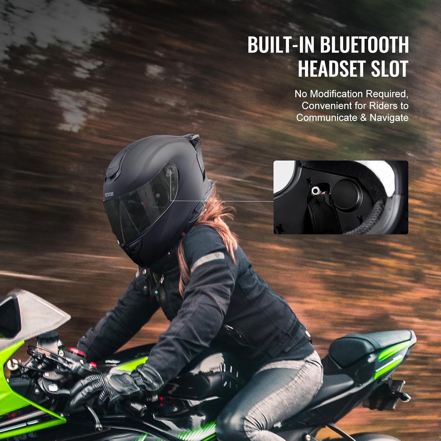 Detalle de Motorradhelm mit Bluetooth Schlitz DOT geprüft