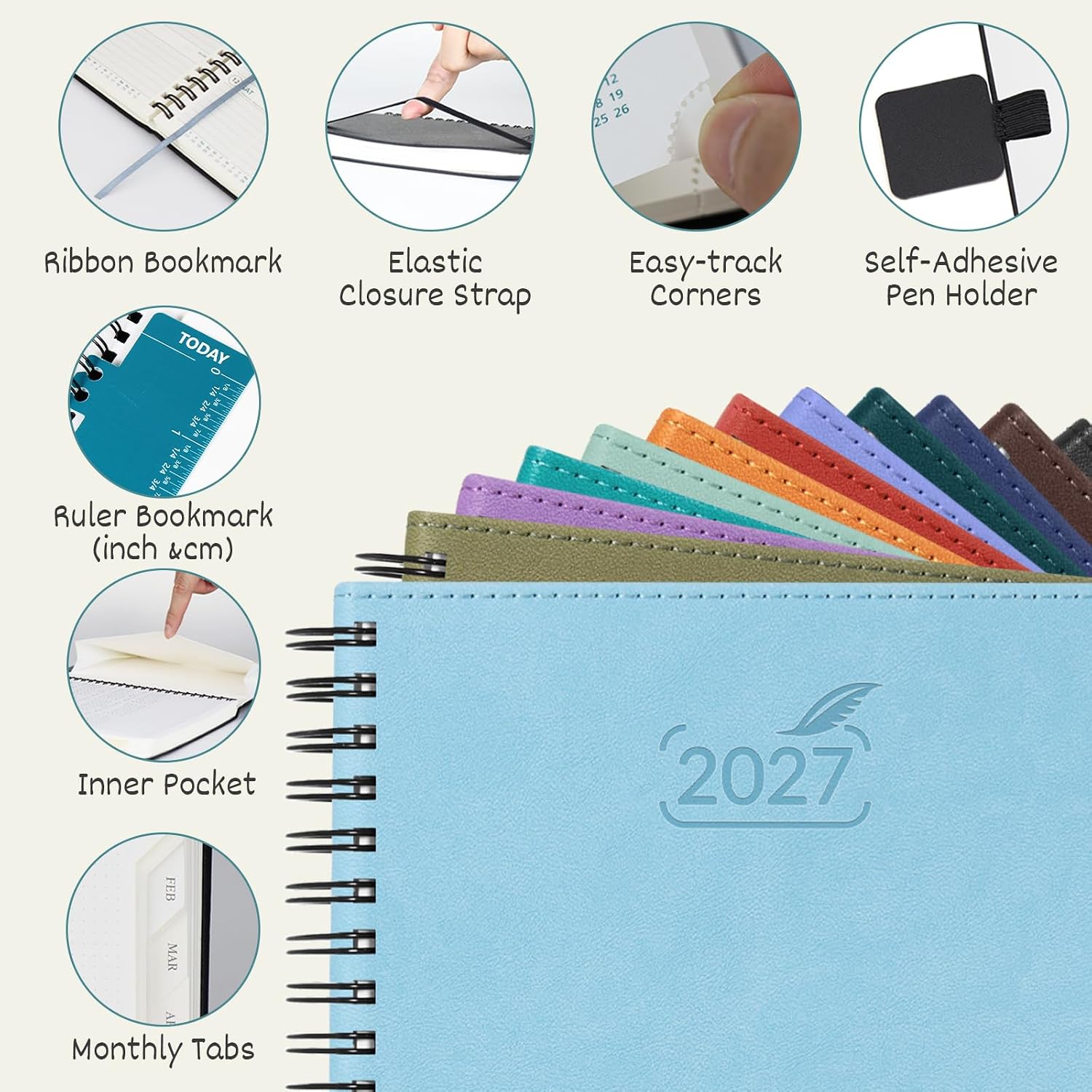 Detalle de BEZEND BZ-P210W01L-27-LV 2027 Planner, Lavender, Hourly Weekly & Monthly