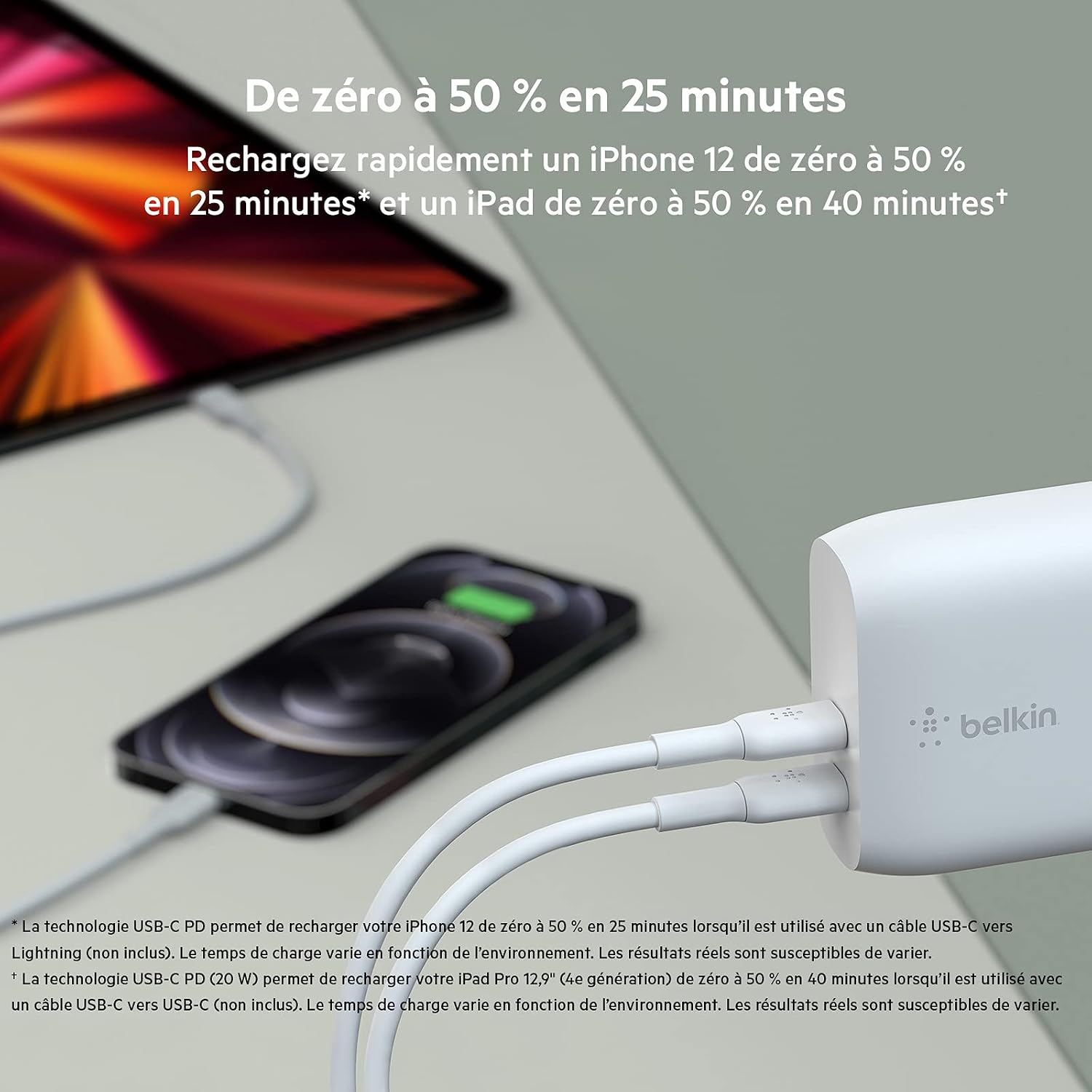Detalle de Belkin Chargeur secteur USB-C PD 40 W — chargeur USB-C double