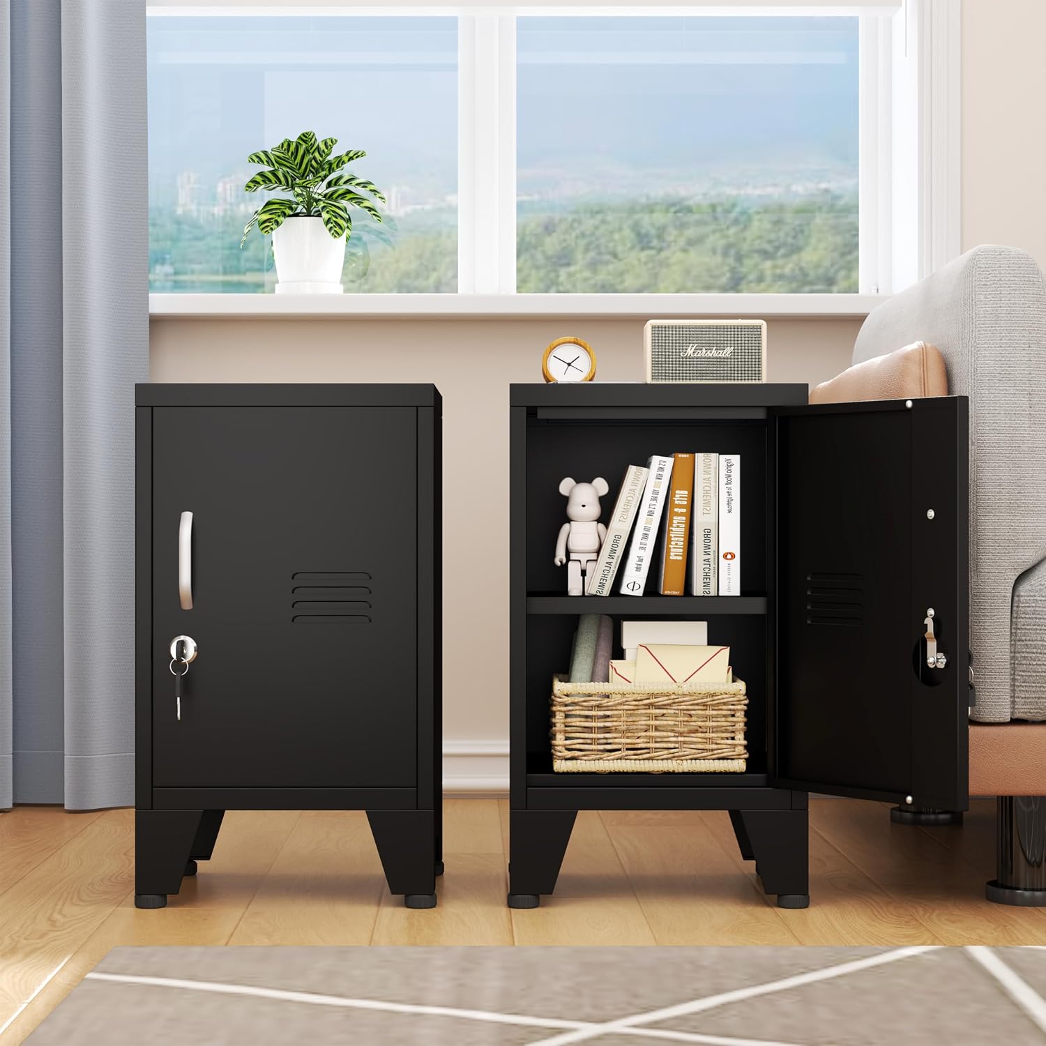Detalle 1 de PAOFIN Metal Nightstand