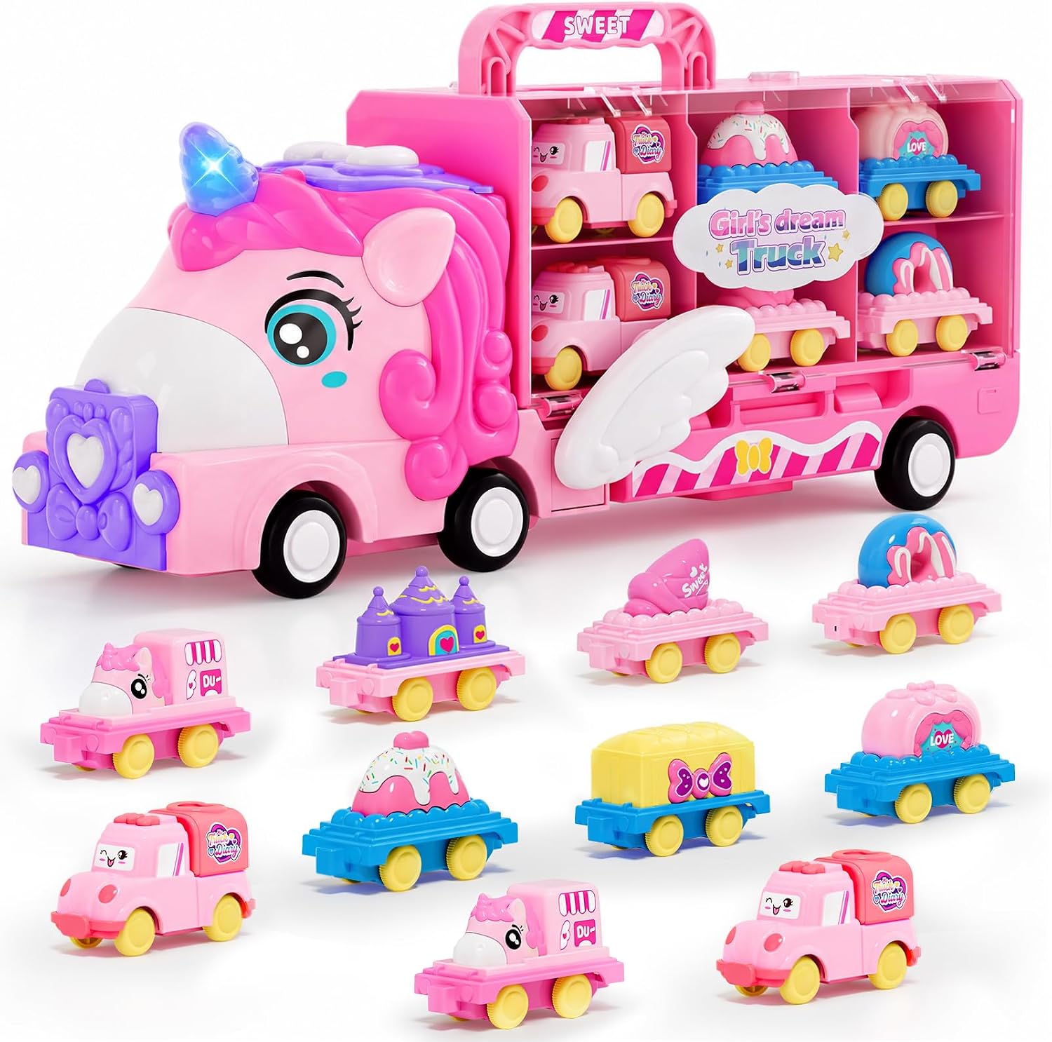 Detalle de Liunkeng Unicorn Transport Truck Toy