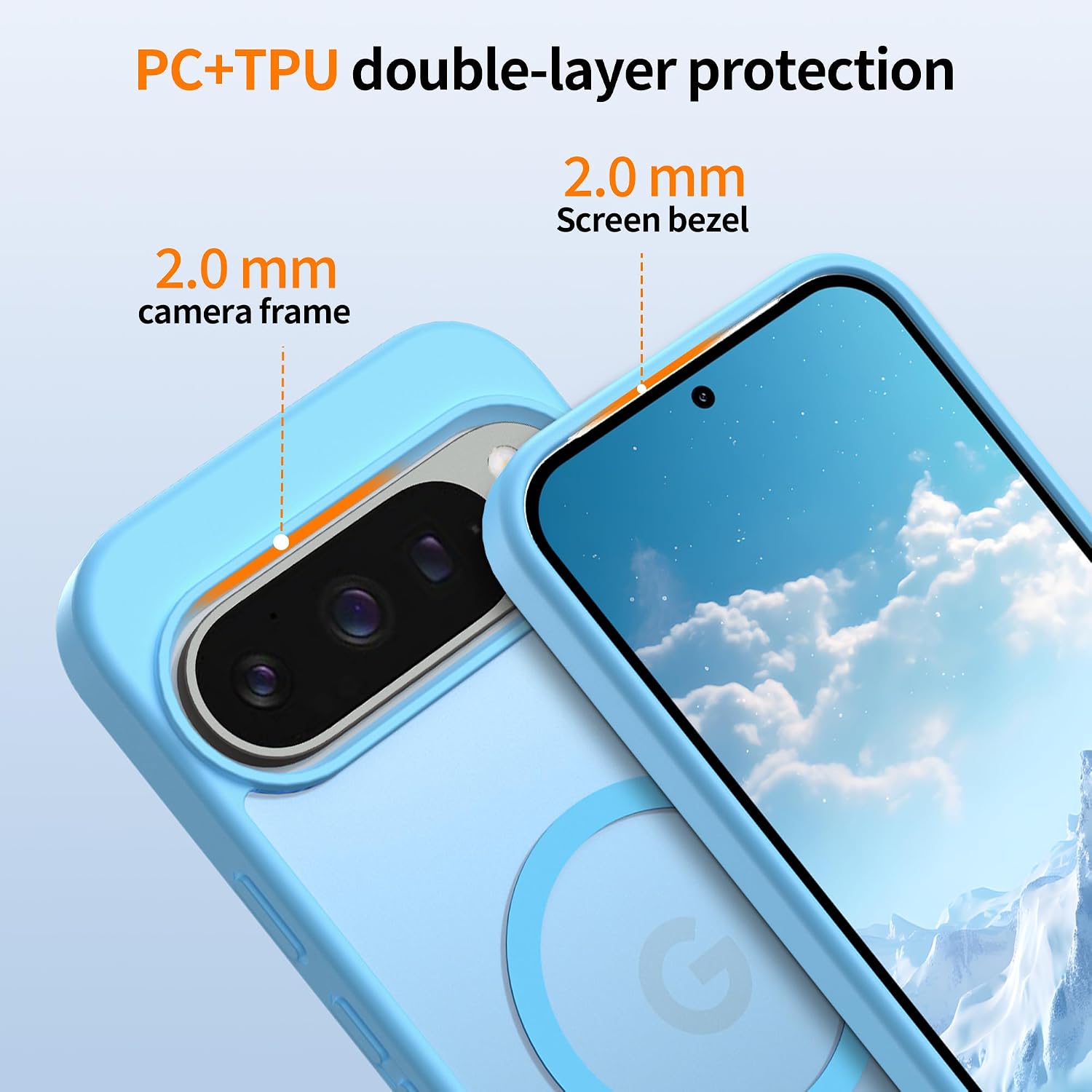 Thumbnail 6 de Jshru Magnetic Case for Google Pixel 9 Pro XL – Slim Translucent with HD Screen Protectors