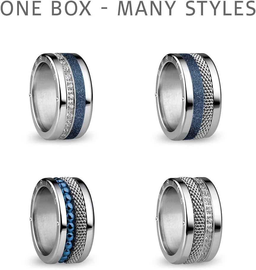Thumbnail 1 de BERING Arctic Symphony Symphony-Set-A: Anello Twist & Change in acciaio inox, finitura lucida, color argento