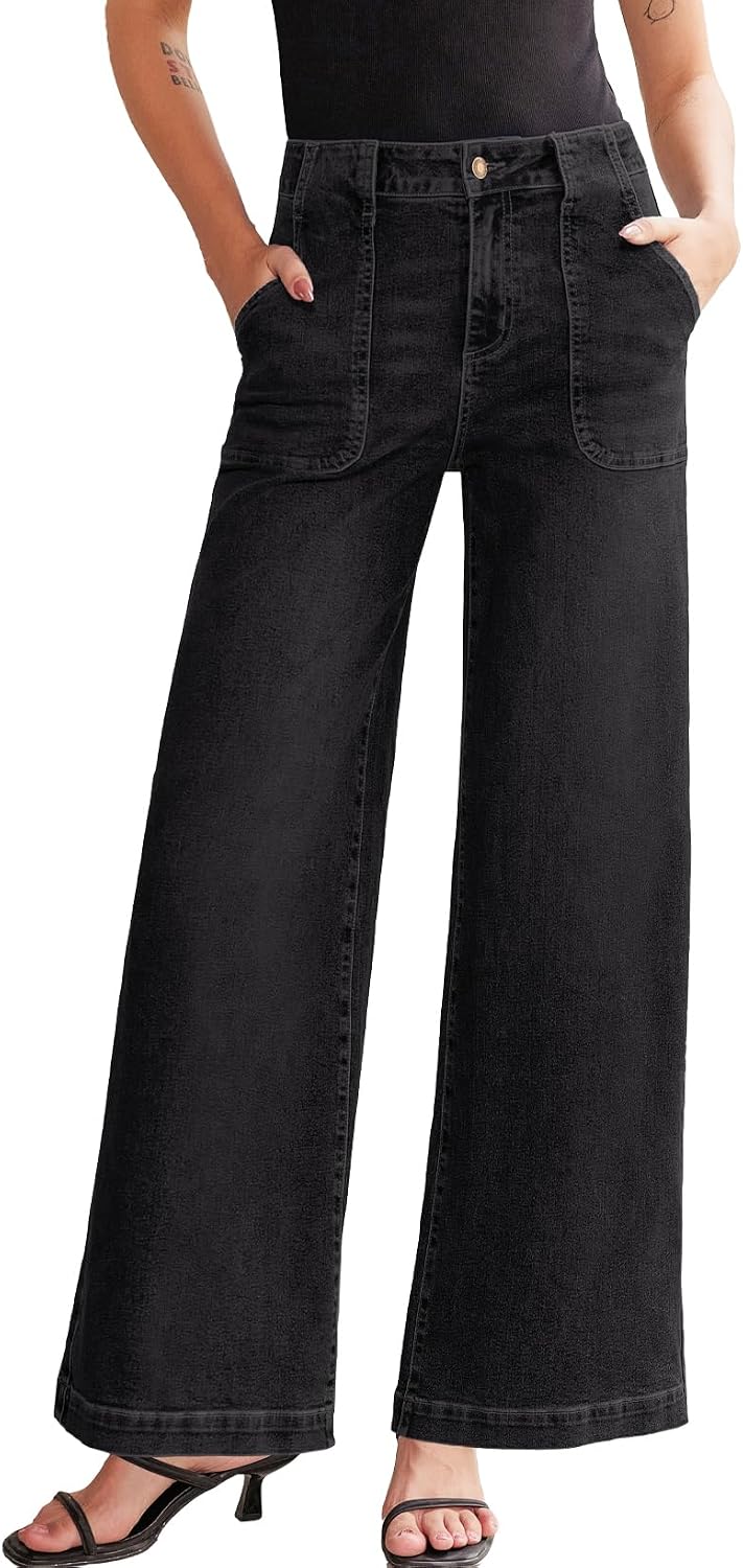 Detalle de Sidefeel Womens Wide Leg Jeans High Waisted 30"