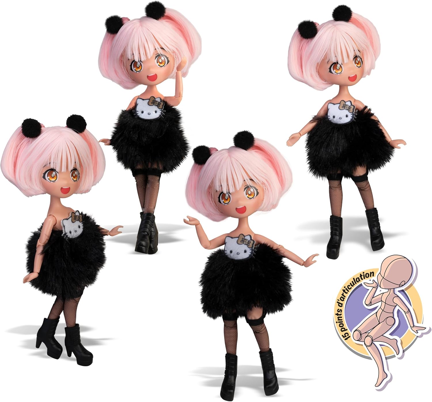Thumbnail 2 de Hello Kitty Manga Doll Golden Diva (HKTF0200) – 19.5cm Japanese fashion figure with accessories