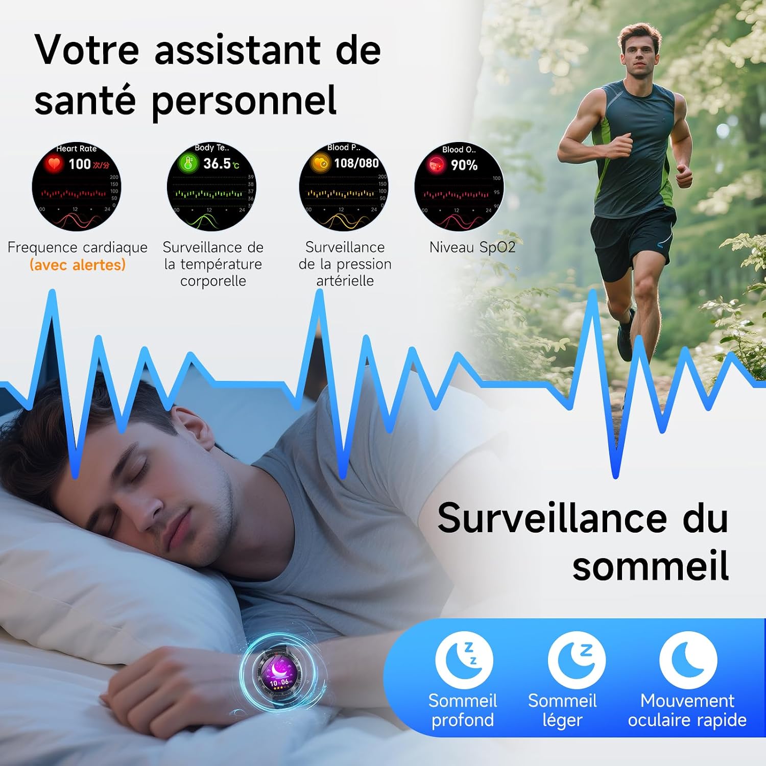 Detalle de YUPENG 2026 Nouvelle Montre Connectée Homme — ECG/HRV, Tension, BMI et 120 modes sportifs