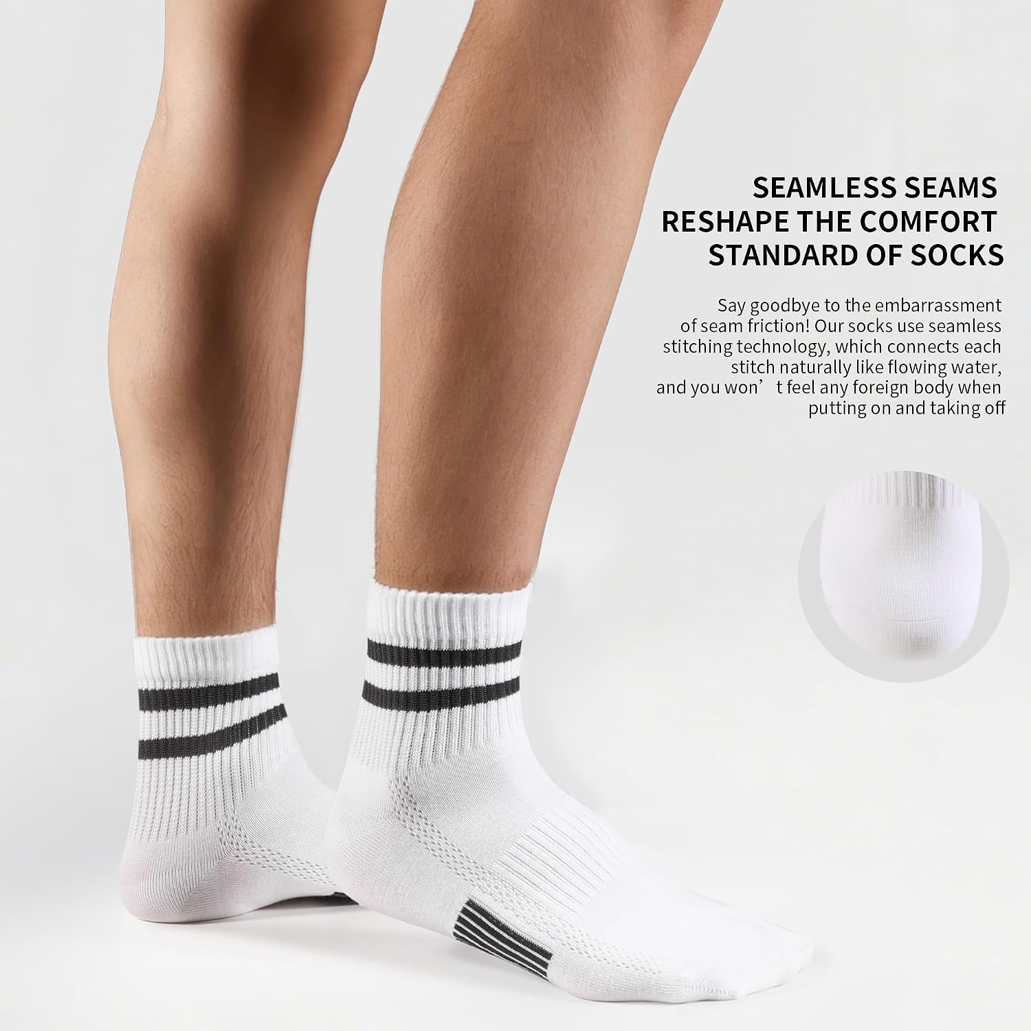 Thumbnail 3 de YOJOOM 8 Pairs Trainer Socks for Men – Quarter Cotton Sports Socks (6-9 & 9-12)