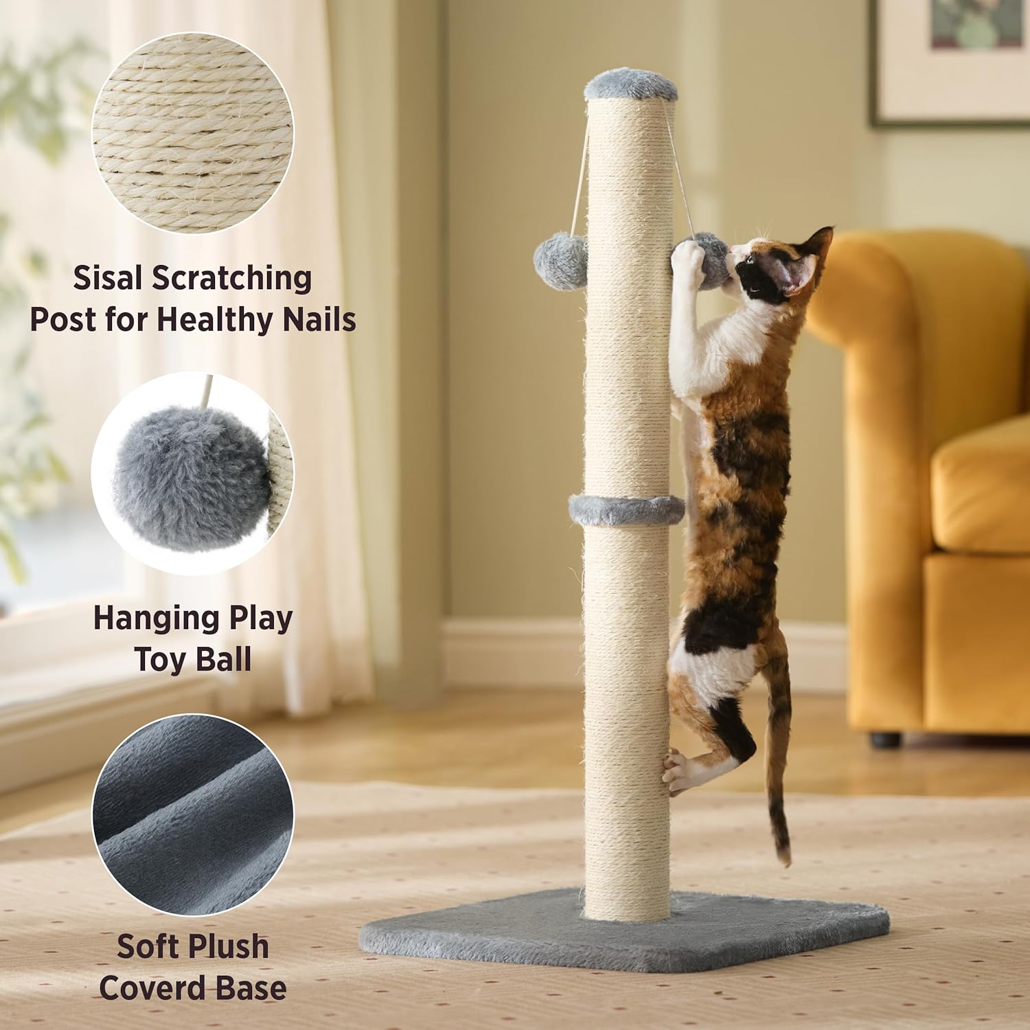 Thumbnail 2 de LE SURE Cat Scratching Post 40x40x86cm