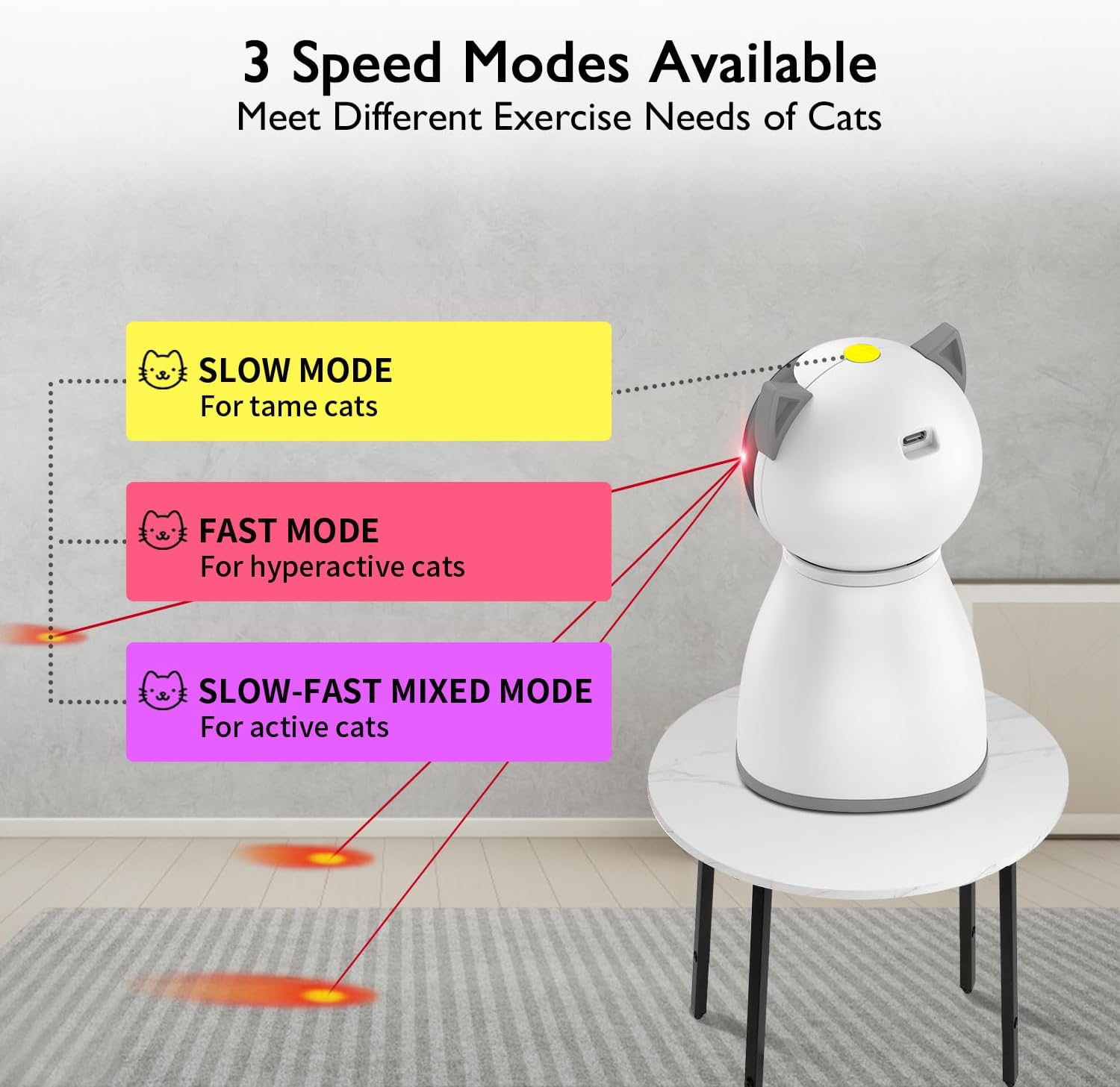 Thumbnail 4 de YVE LIFE Cat Laser Toy 1200mAh Motion‑Activated