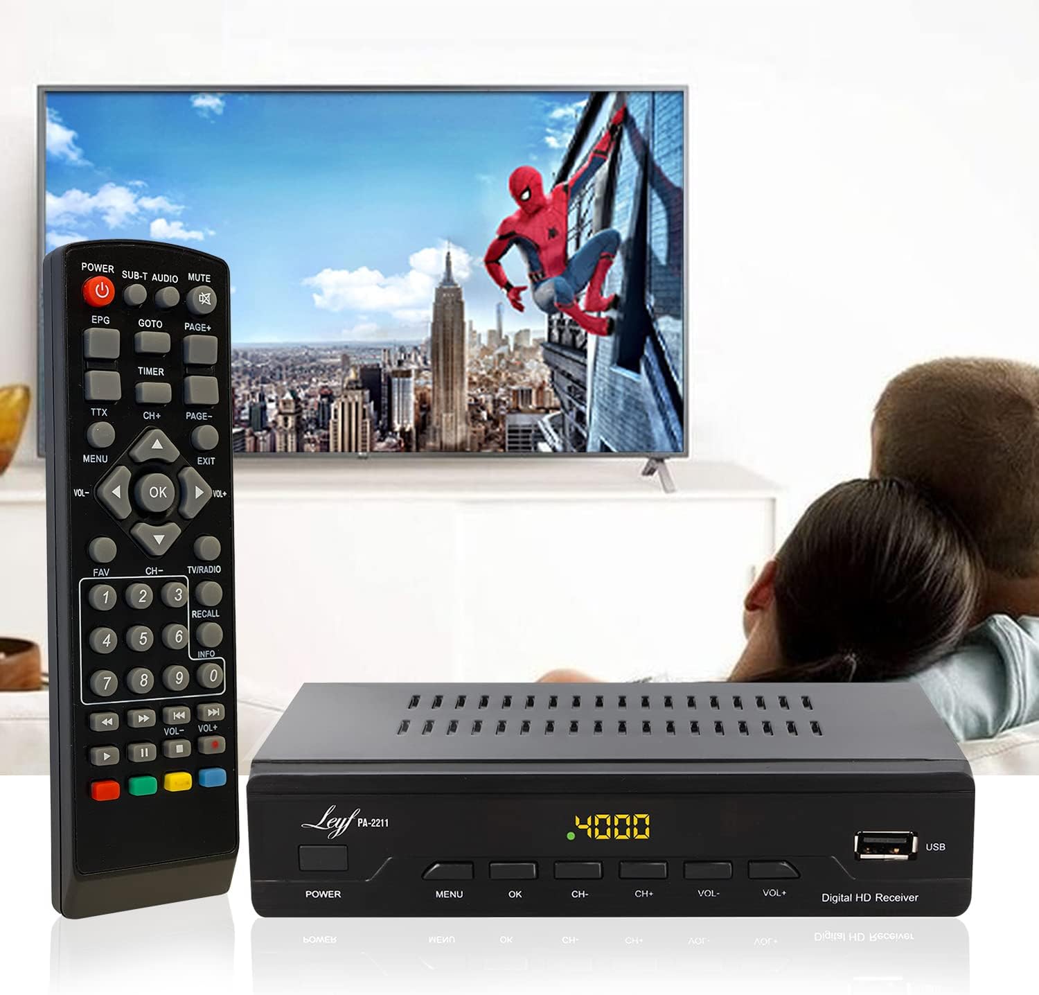 Detalle de LEYF PA-2211 Kabel Receiver: Vielseitiger DVB-C Empfänger für Full HD Kino zu Hause