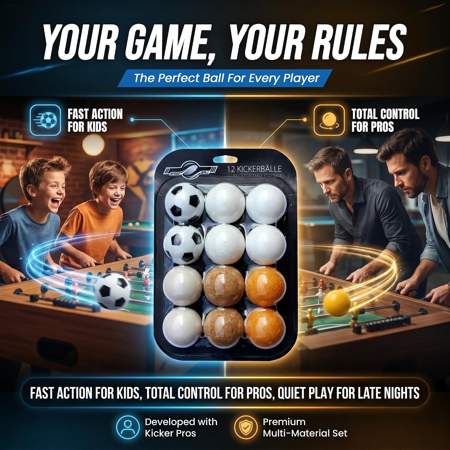 Thumbnail 1 de GOODS+GADGETS® 12x Speedball Foosball Balls, 35 mm, six playing types