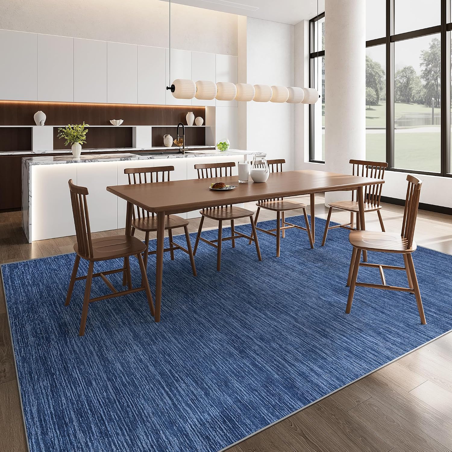 Thumbnail 4 de Valenrug Washable Rugs 6'x9' Navy area rug 🏡