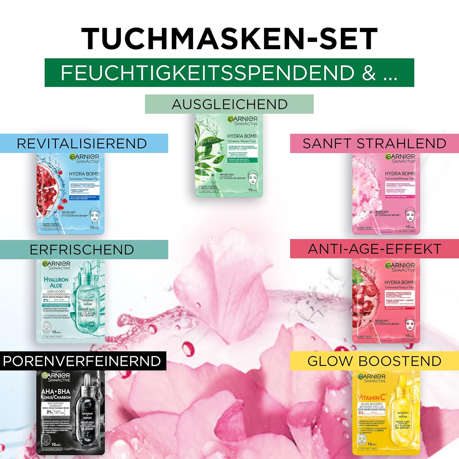 Thumbnail 6 de Garnier Tuchmasken Set 7×28 g Gesichtsmasken