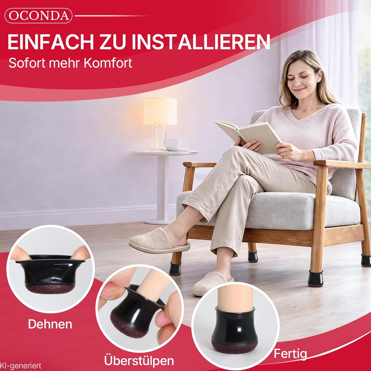 Thumbnail 3 de OCONDA Stuhlbeinkappen 24 Stück