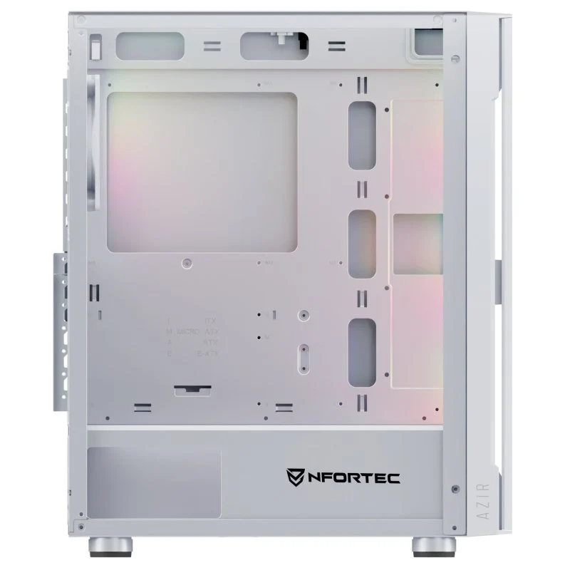 Detalle de Nfortec Azir Torre ATX blanca con frontal 3D mallado