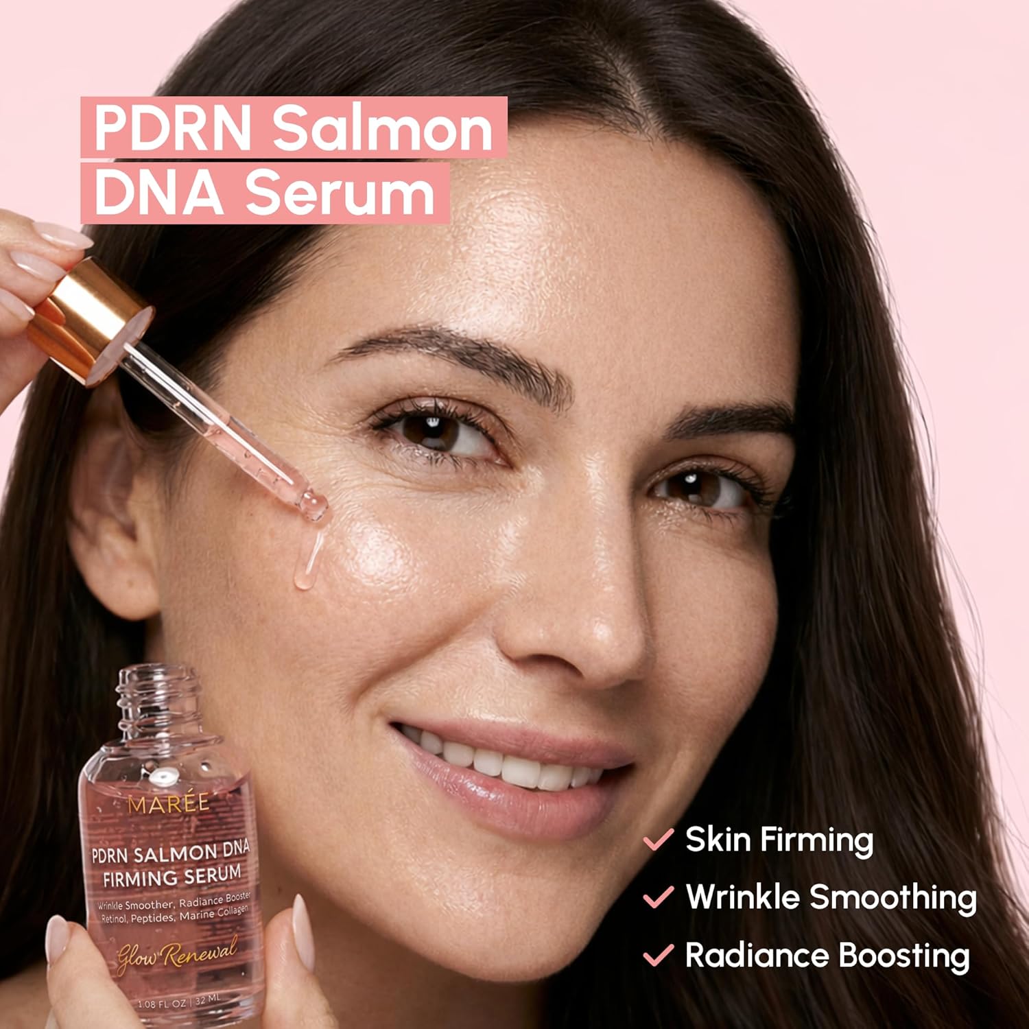 Detalle de MAREE PDRN Serum – Peptides Face Serum with Salmon DNA, Retinol, Niacinamide & Collagen