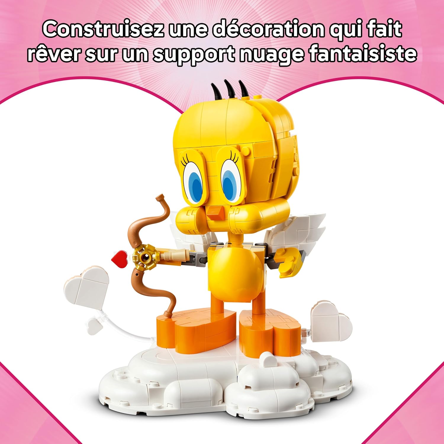 Detalle de LEGO Looney Tunes Titi Amoureux – Maquette décorative avec Canari et Cupidon