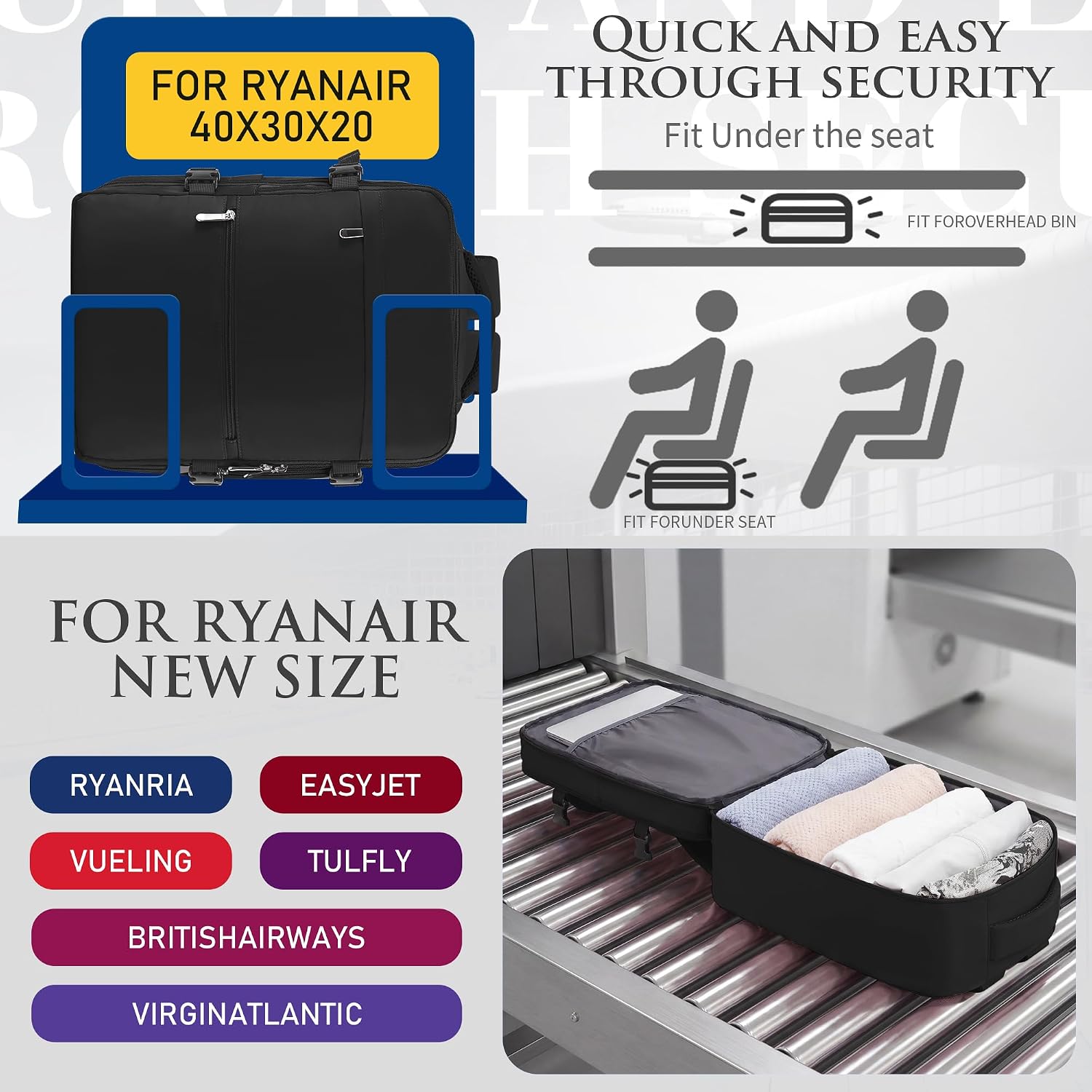 Thumbnail 2 de WOUIYO Ryanair cabin backpack 40x30x20