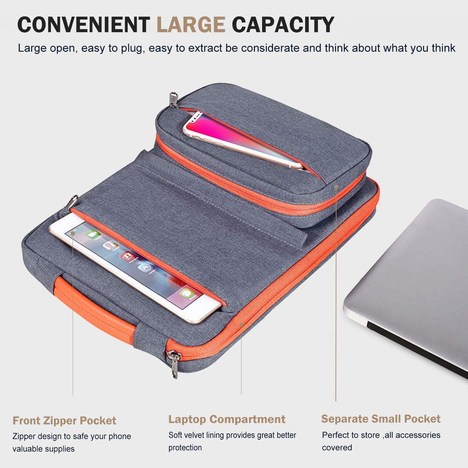 Thumbnail 2 de Voova Laptop Sleeve Case 13–14 Inch with Detachable Accessories Pouch