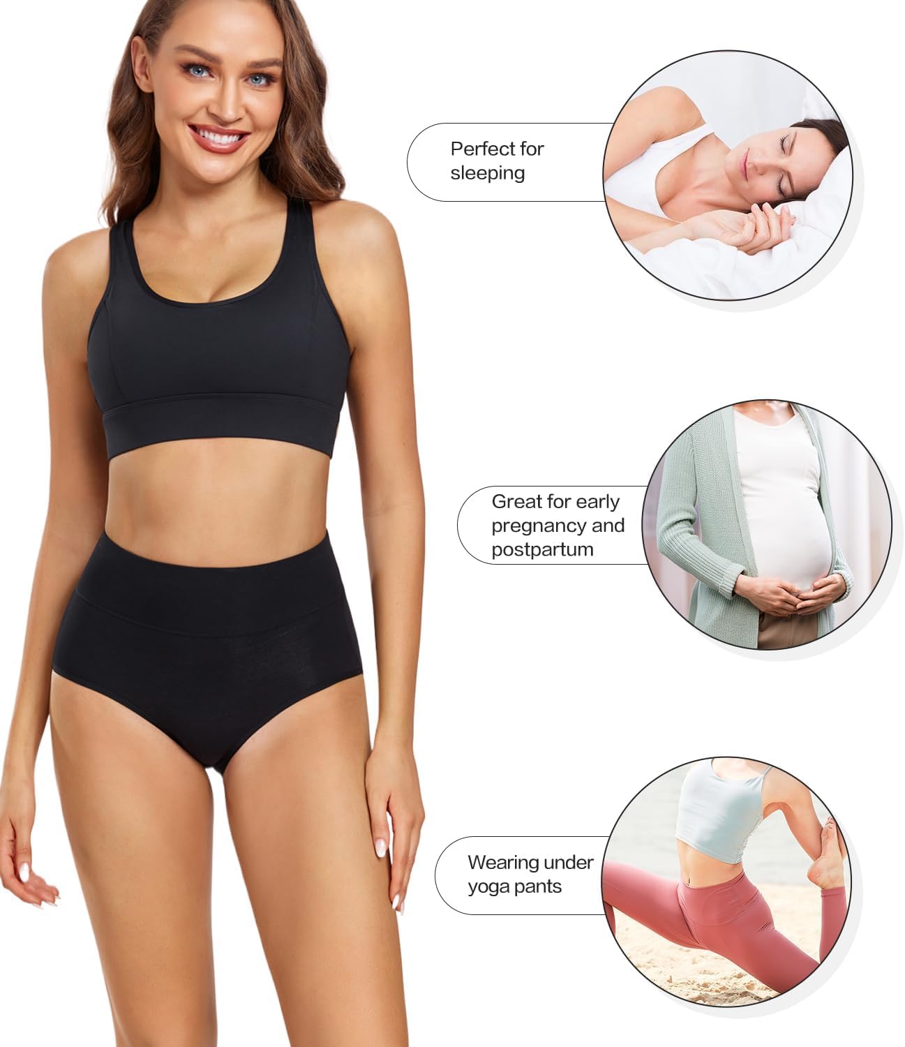 Detalle de wirarpa Damen Unterhosen Baumwolle – Hohe Taille, 5er Pack