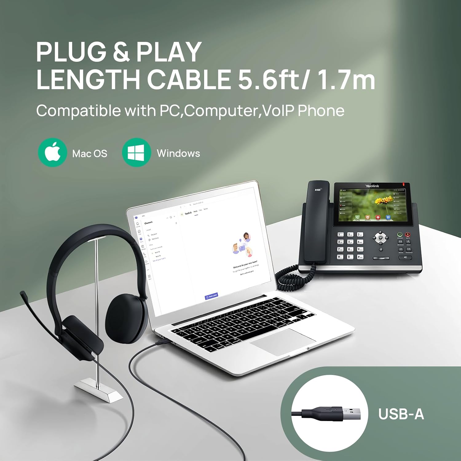 Detalle 2 de Yealink Wired Headset, USB-A