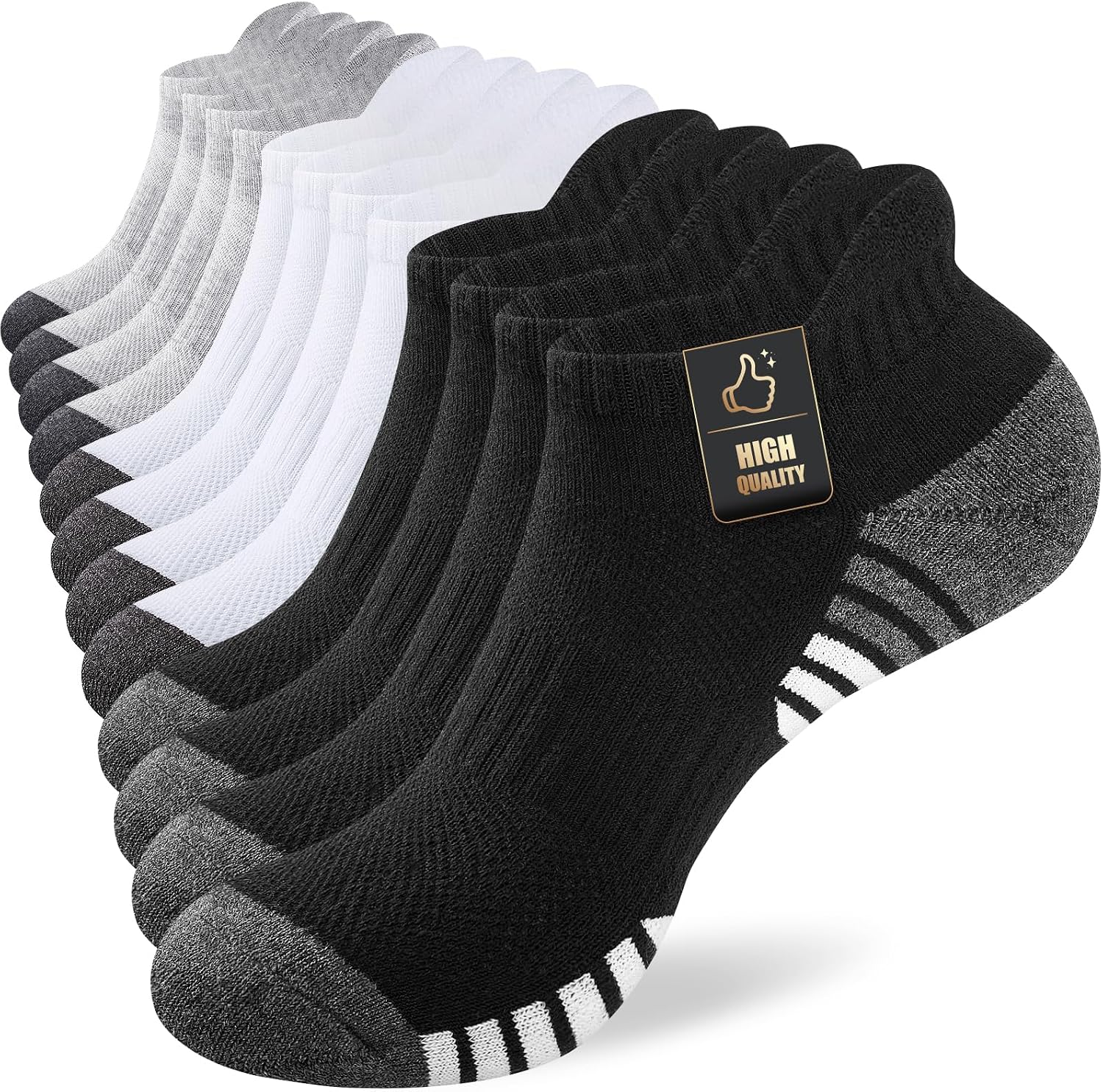 Detalle de SockWaddles Cushioned Ankle Running Socks for Men and Women – Cotton, Breathable, Low Cut