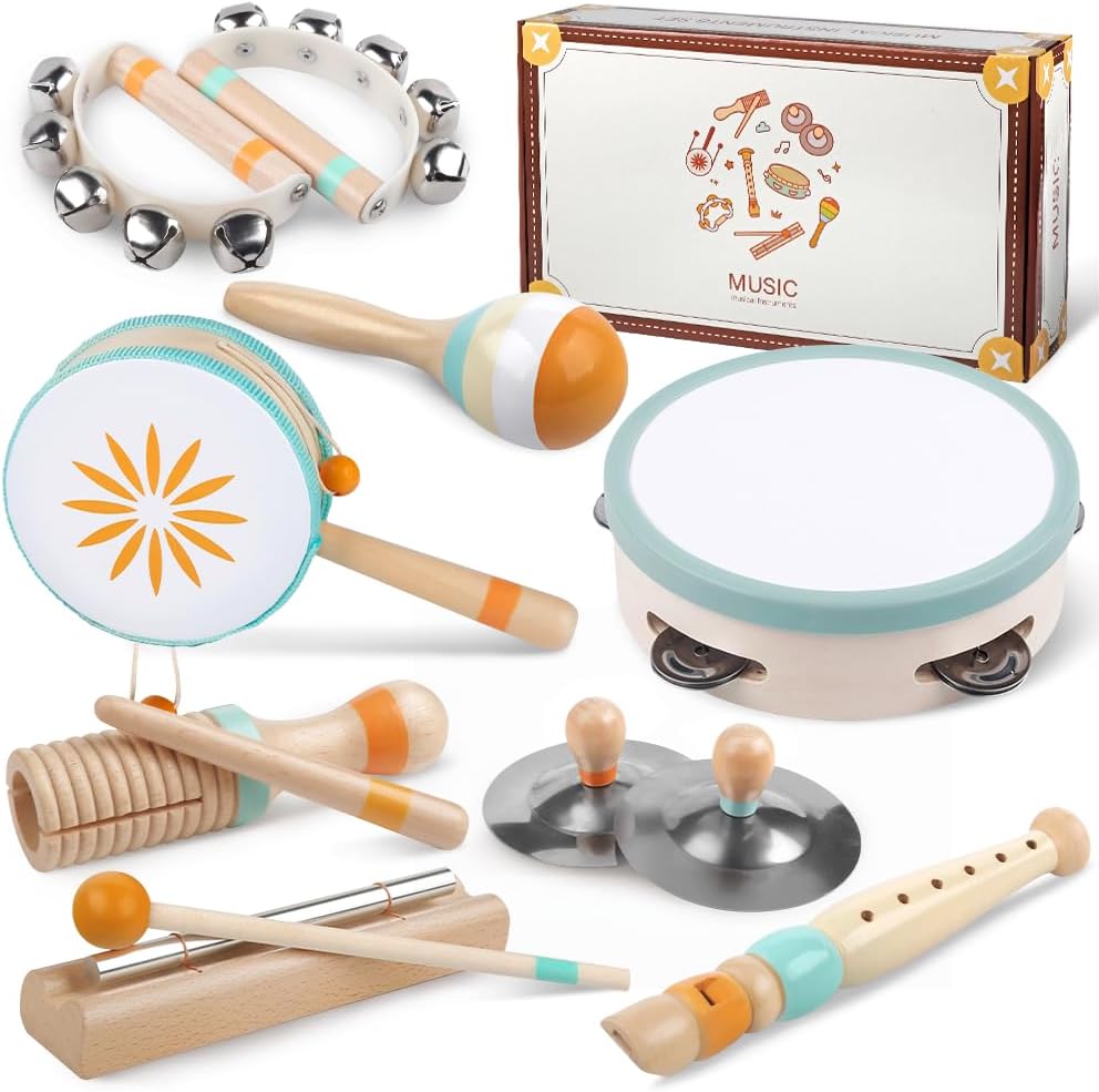 Detalle de Instruments de Musique Montessori 8 en 1 pour tout-petits (1–3 ans) – Rose