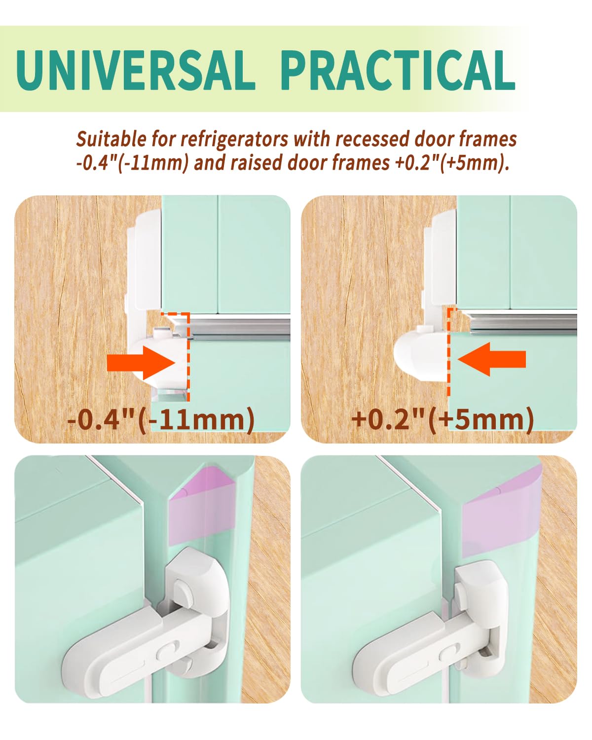 Detalle 2 de Qinzcp Refrigerator Safety Lock, ABS